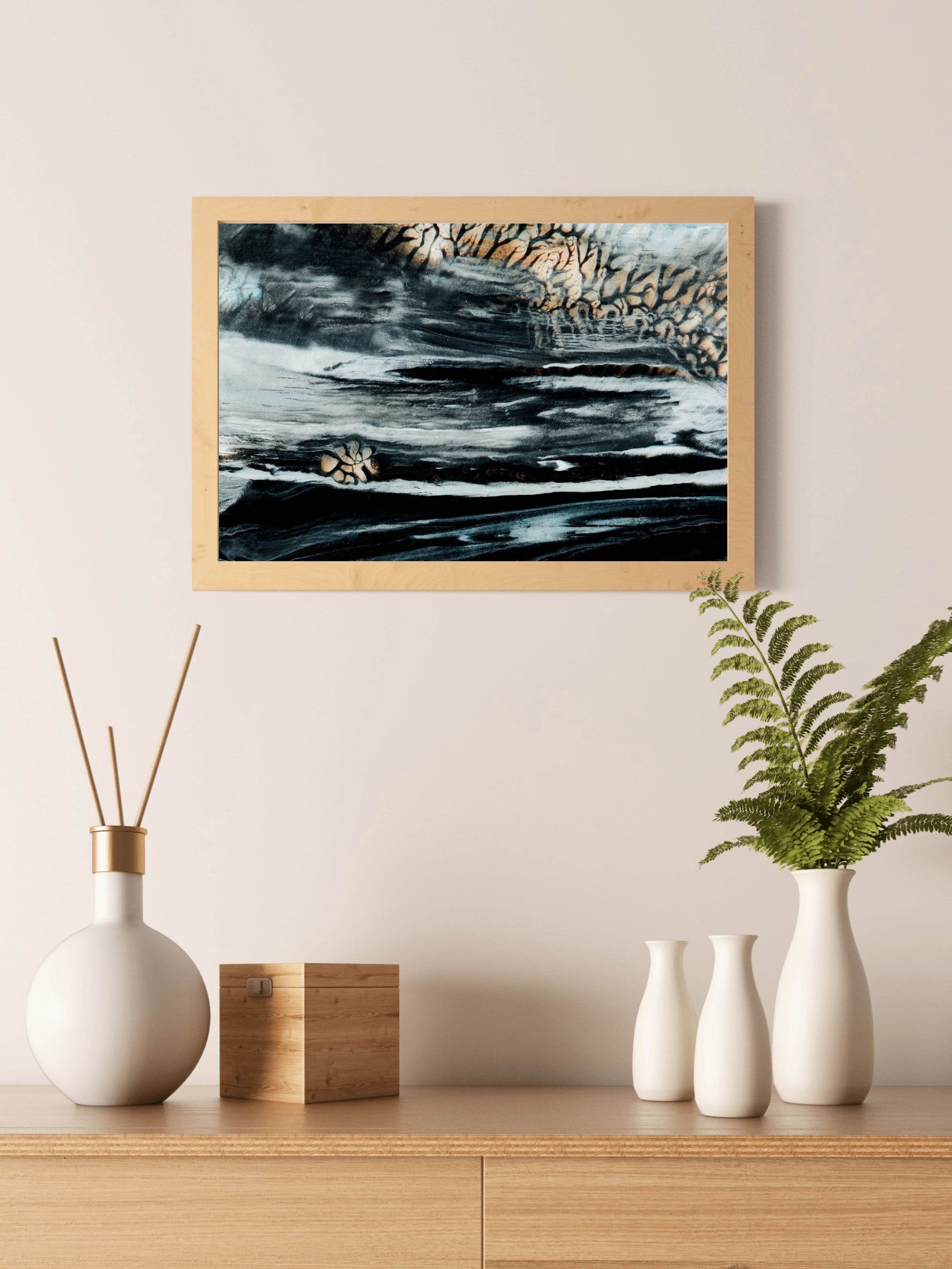 Dark Textured Oil Painting Abstract Wall Art - beink online art store