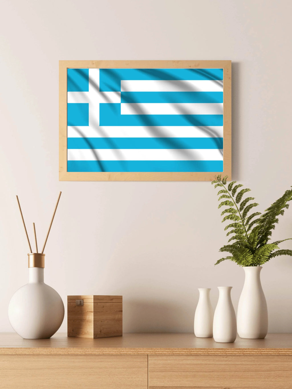 Greece National Flag Wall Art - beink online art store