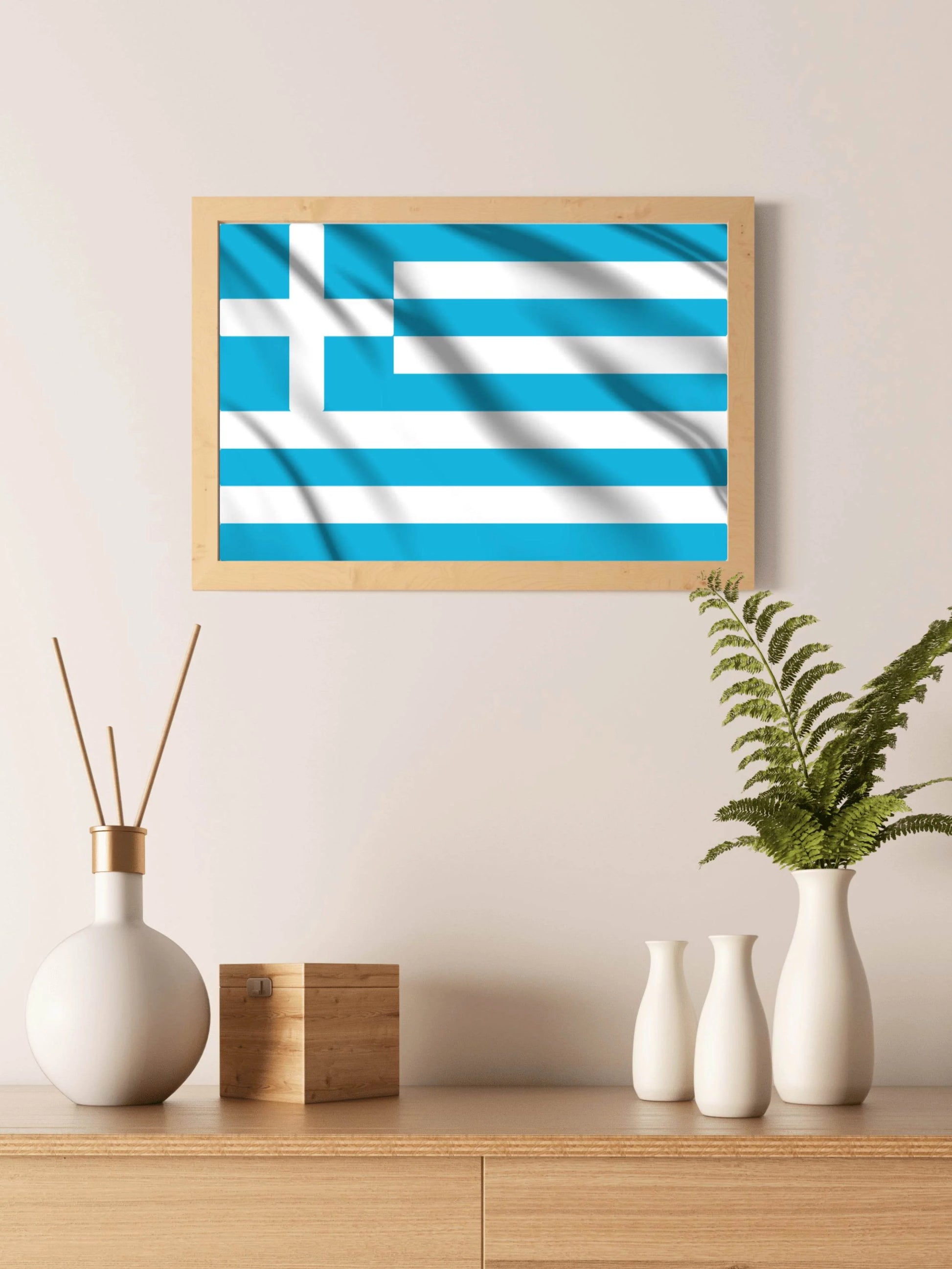 Greece National Flag Wall Art - beink online art store