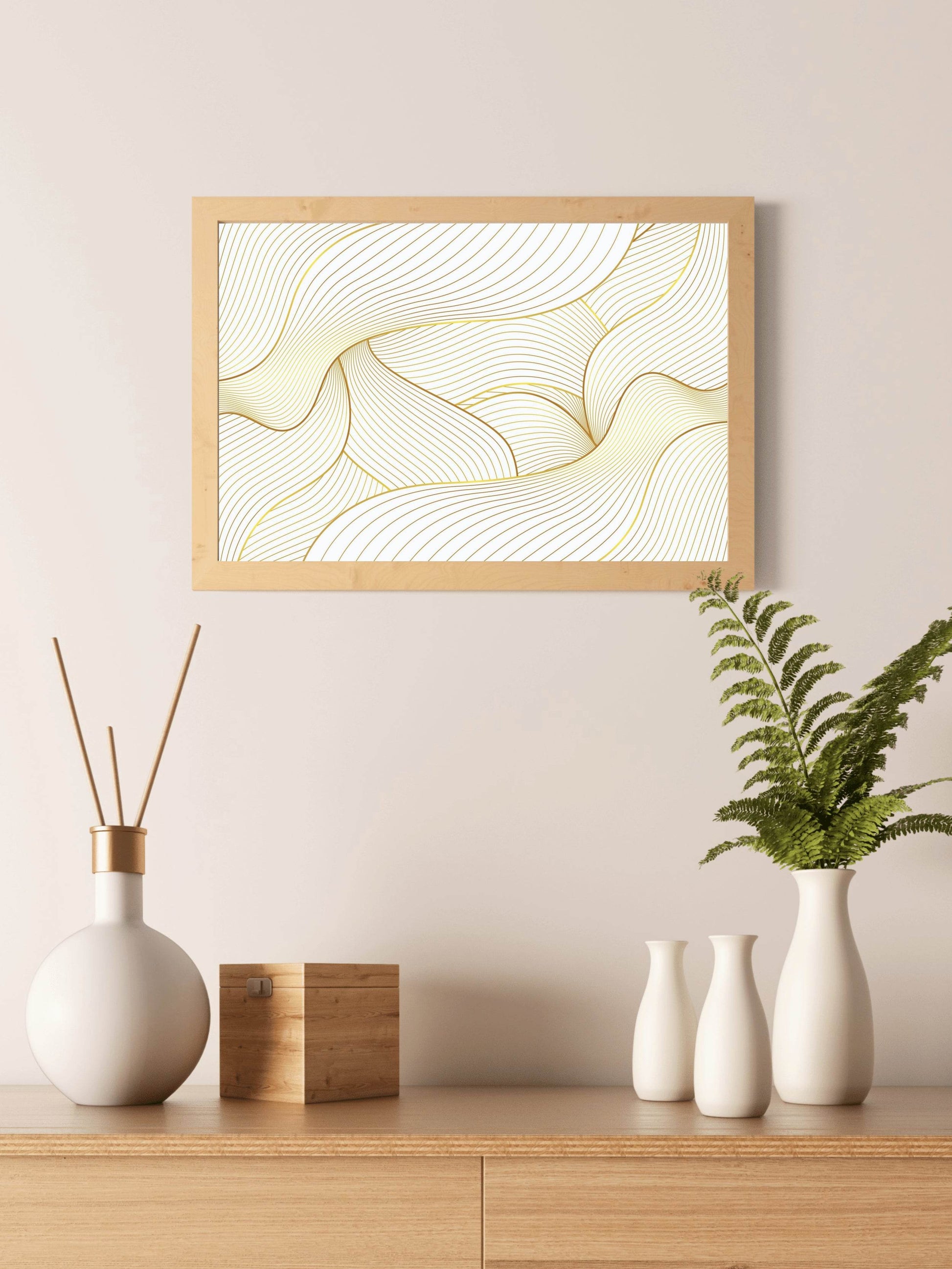 Golden Lines Are Intertwined Wall Art - beink online art store