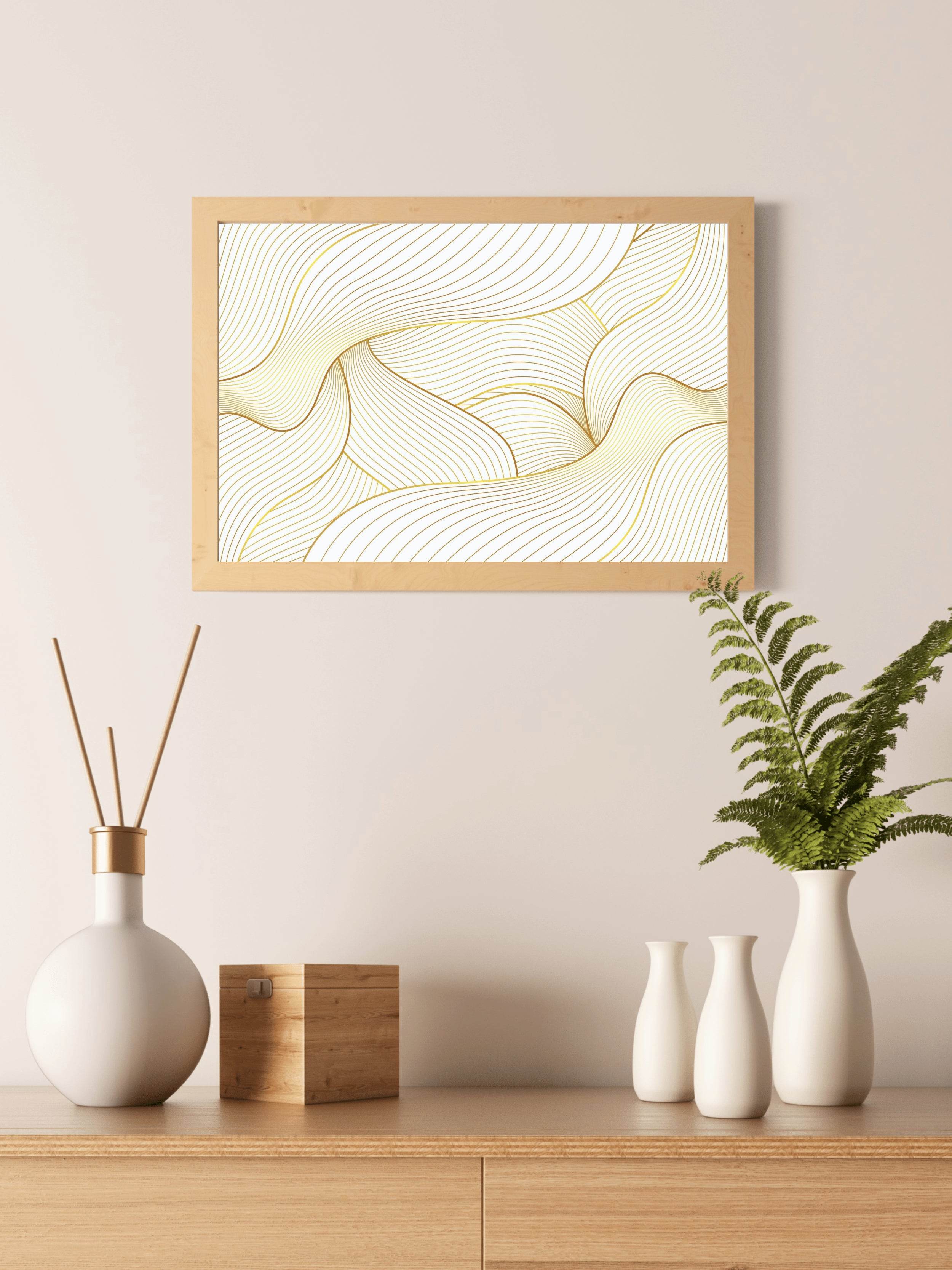 Golden Lines Are Intertwined Wall Art - beink online art store