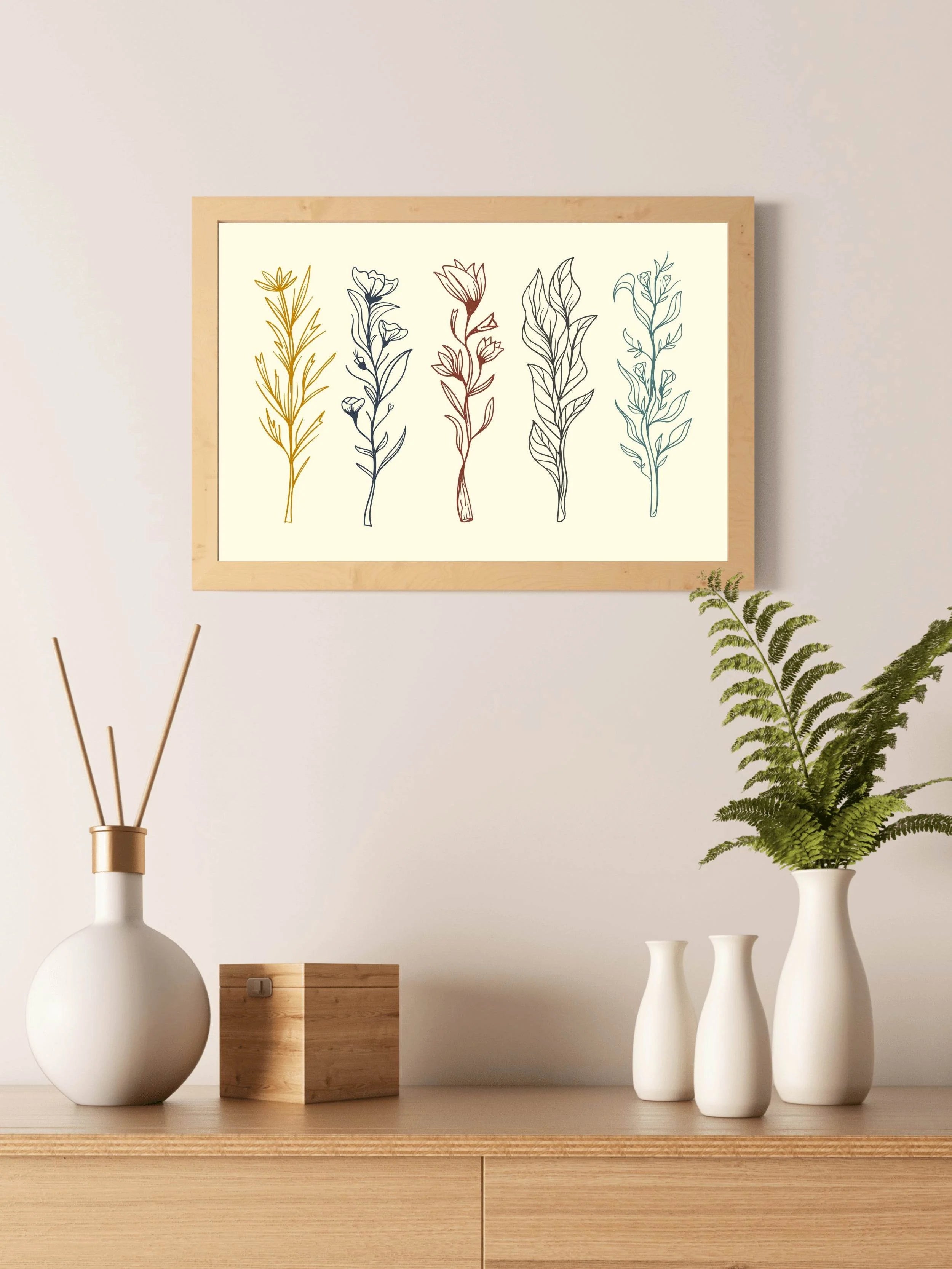 Flower Branches Wall Art - beink online art store