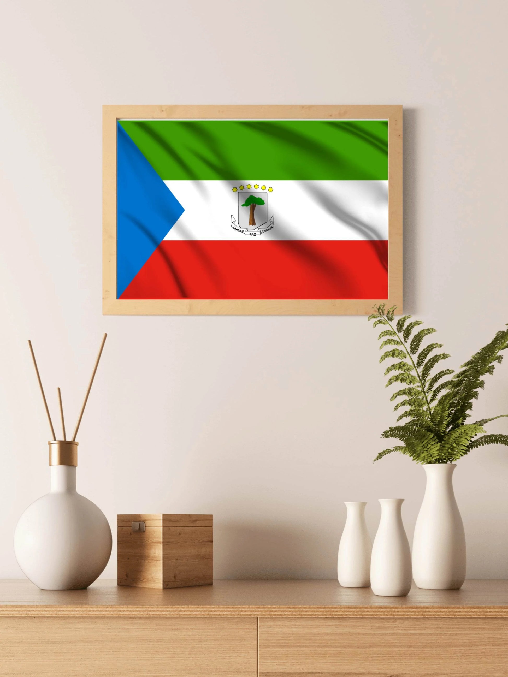 Equatorial Guinea National Flag Wall Art - beink online art store