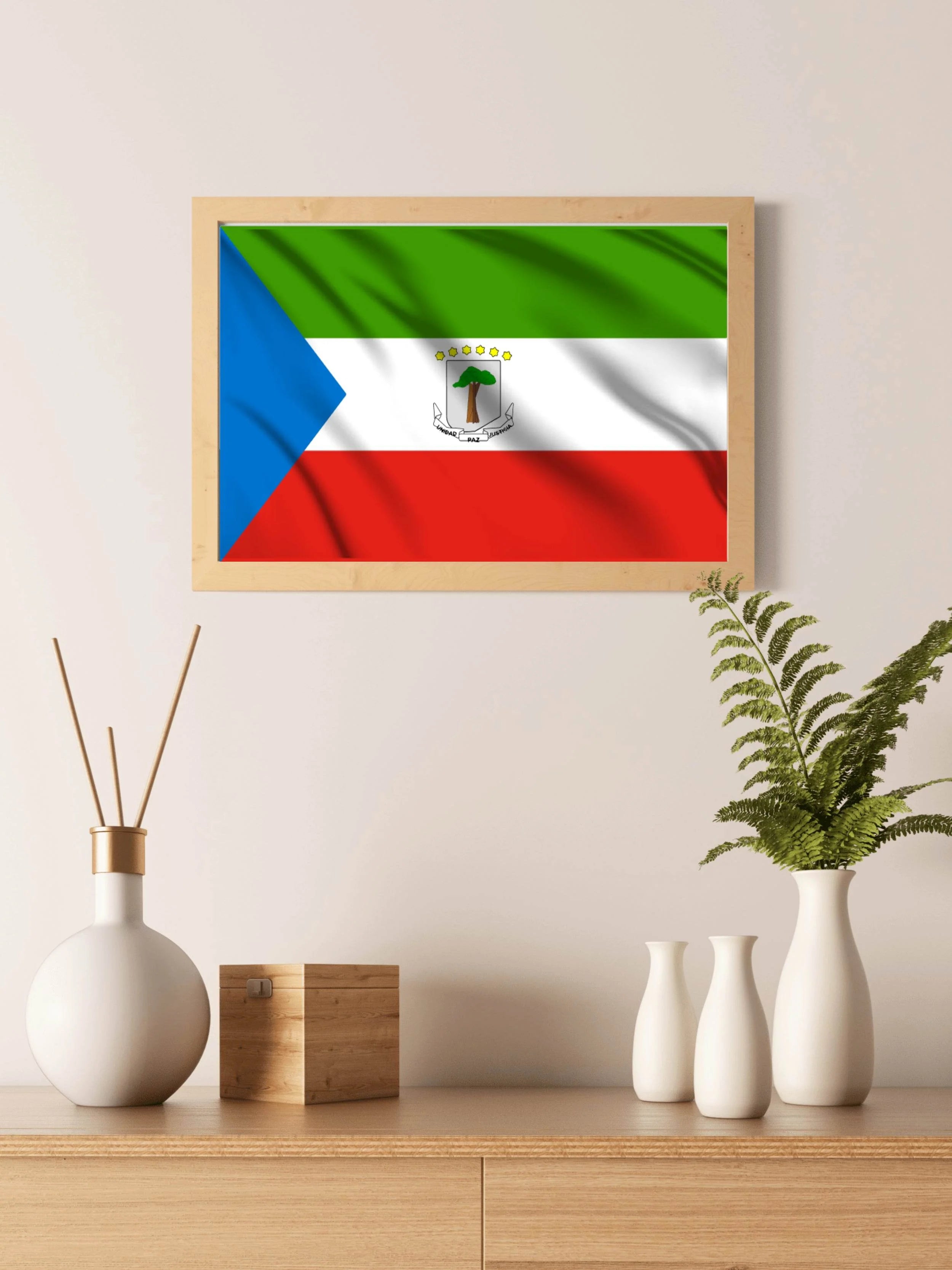 Equatorial Guinea National Flag Wall Art - beink online art store