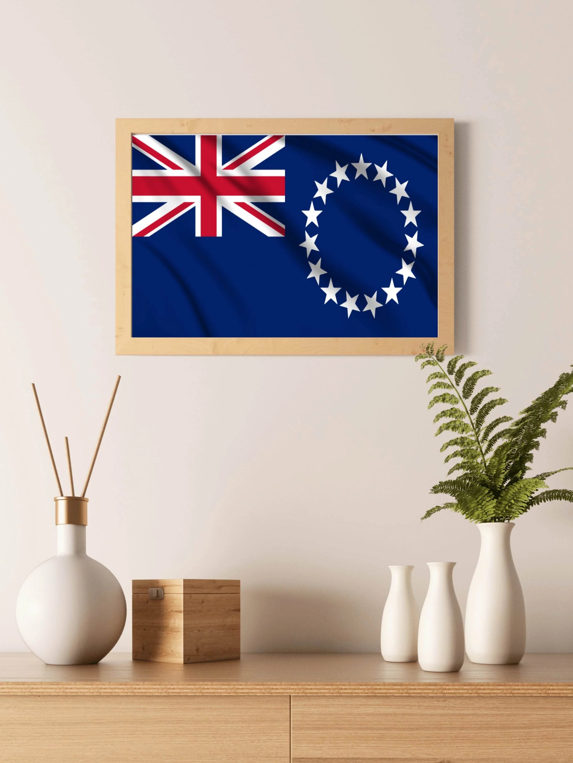 Cook Islands National Flag Wall Art - beink online art store