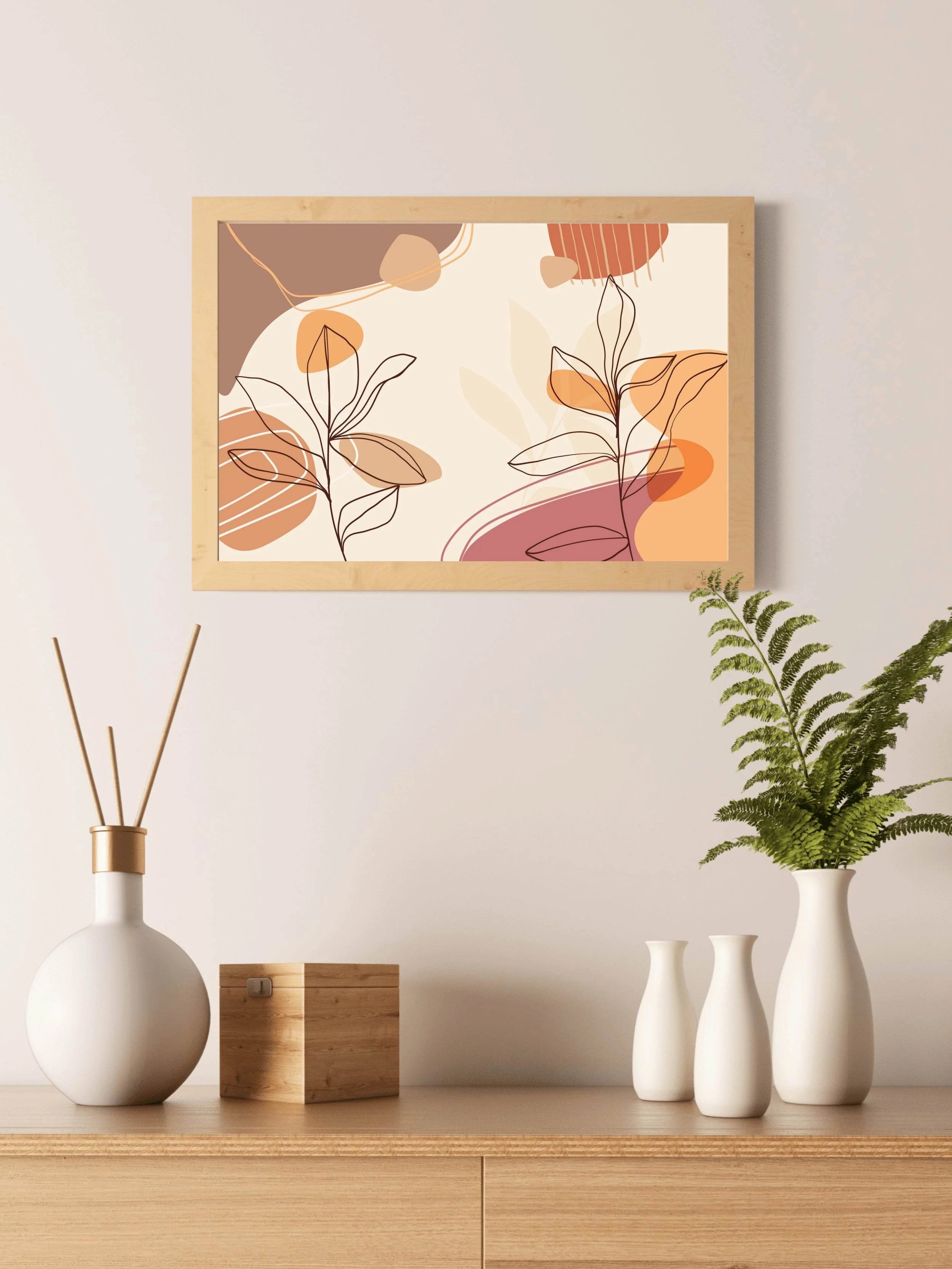 Flower Branch of Silene Virginica Wall Art - beink online art store