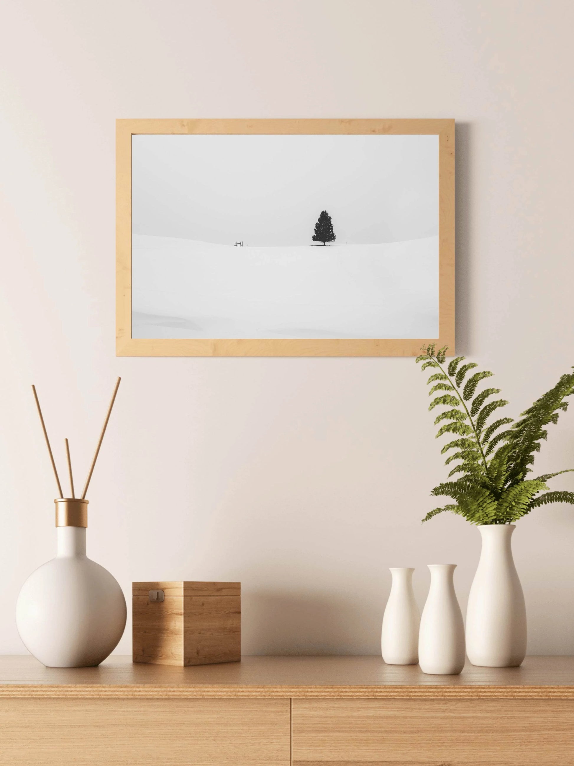 Pine Tree Black & White Wall Art - beink online art store