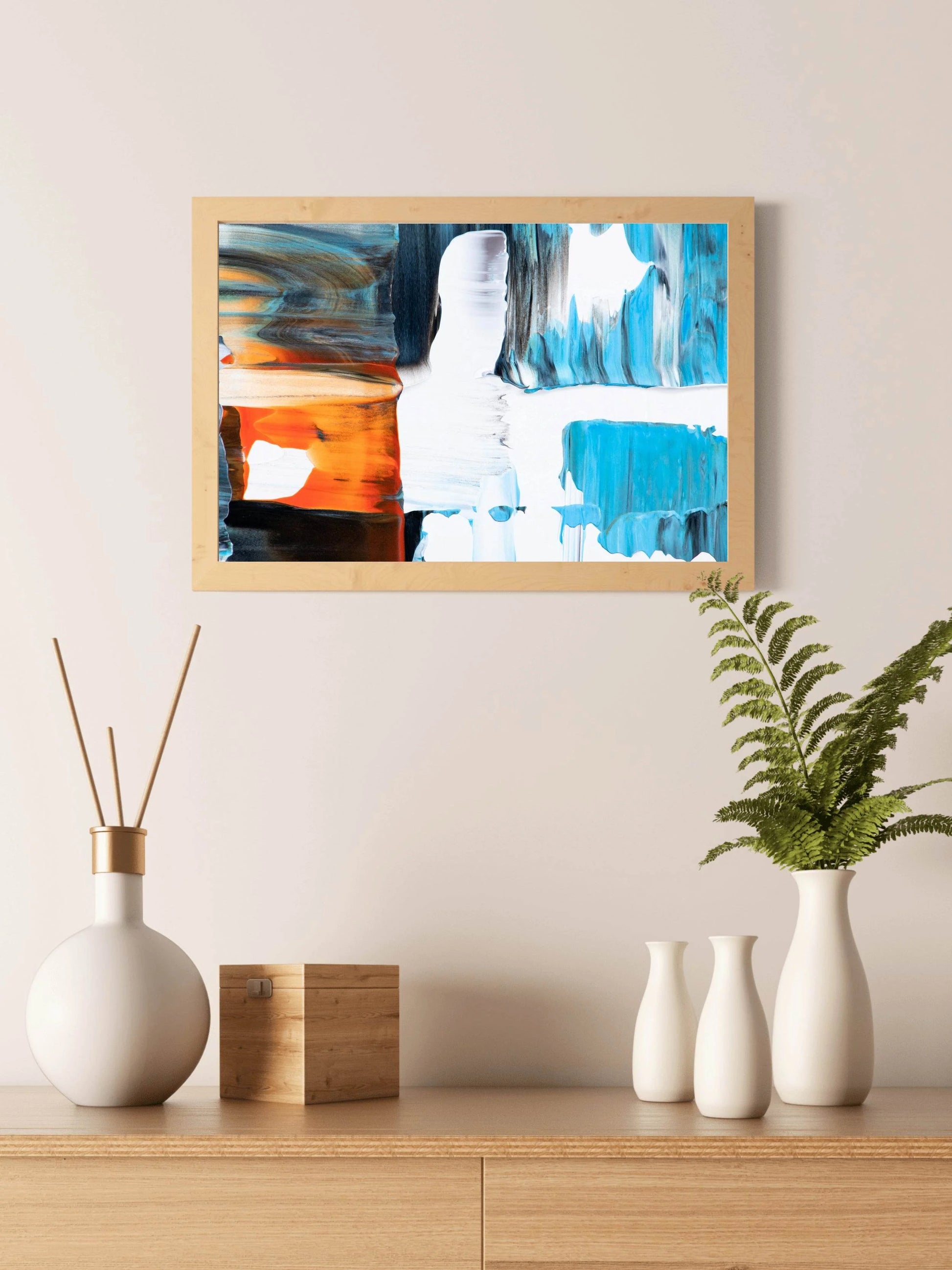 Mixed Acrylic Paint Abstract Wall Art - beink online art store