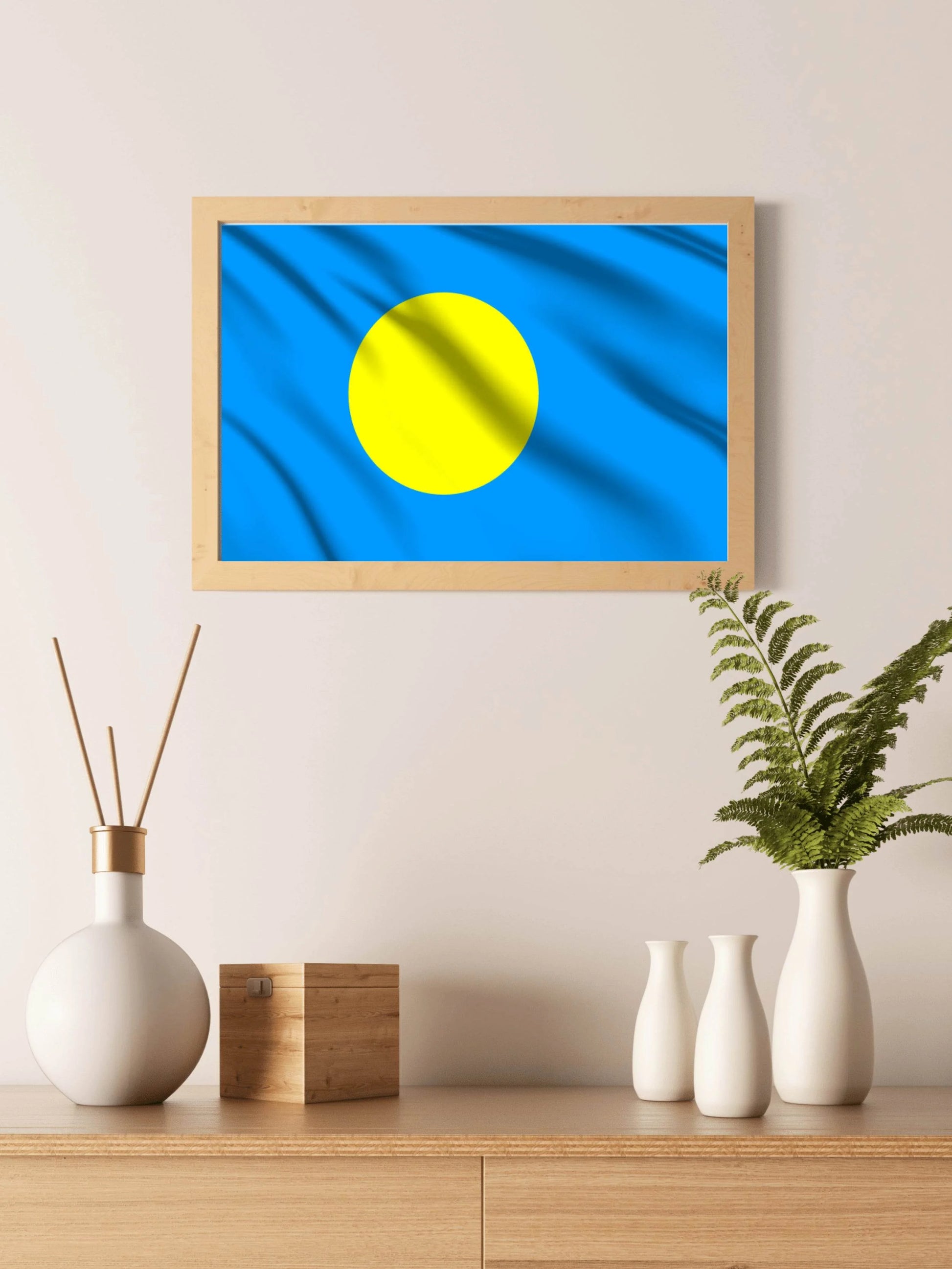 Palau National Flag Wall Art - beink online art store
