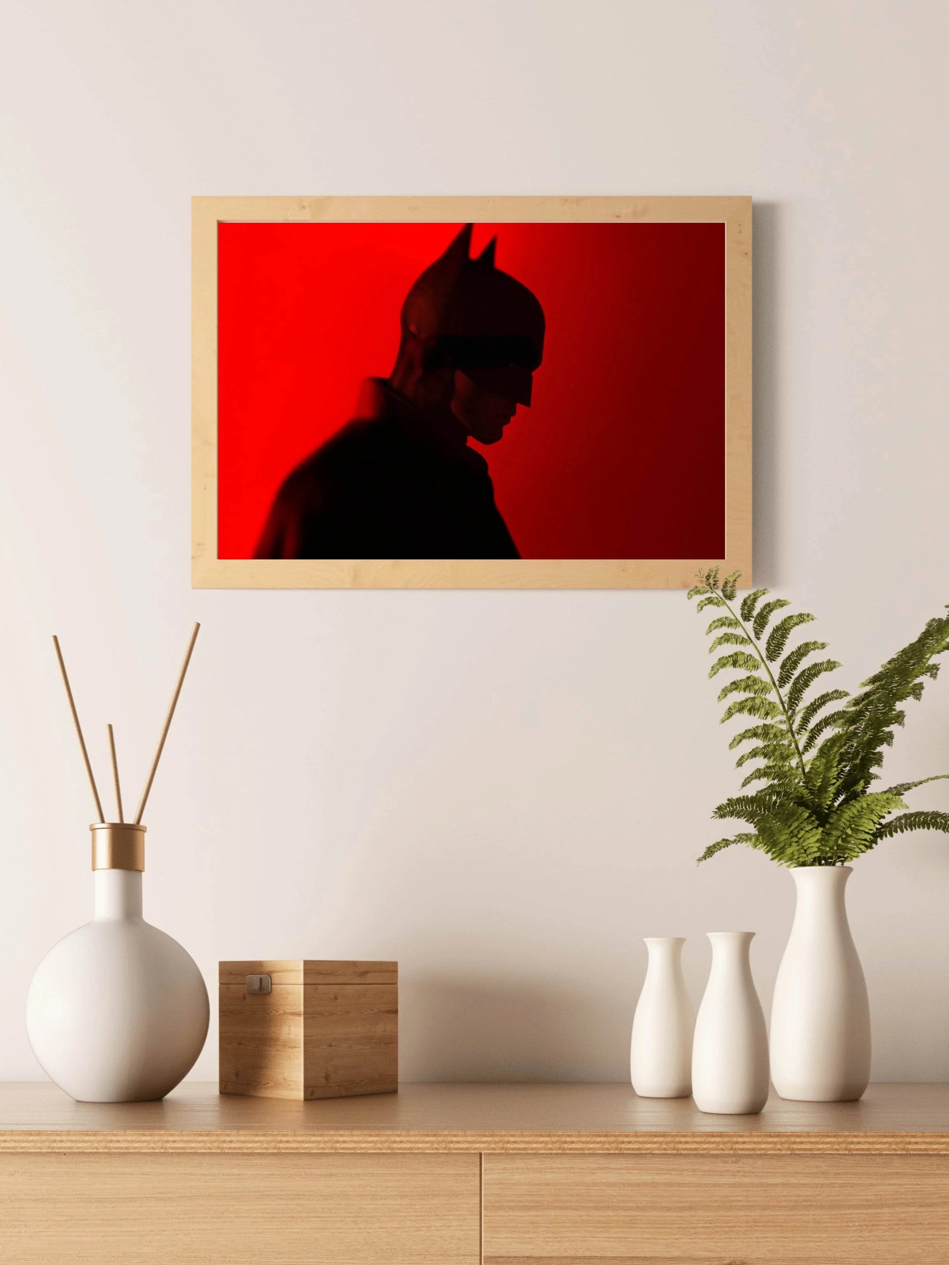 Batman with Red Background Wall Art - beink online art store