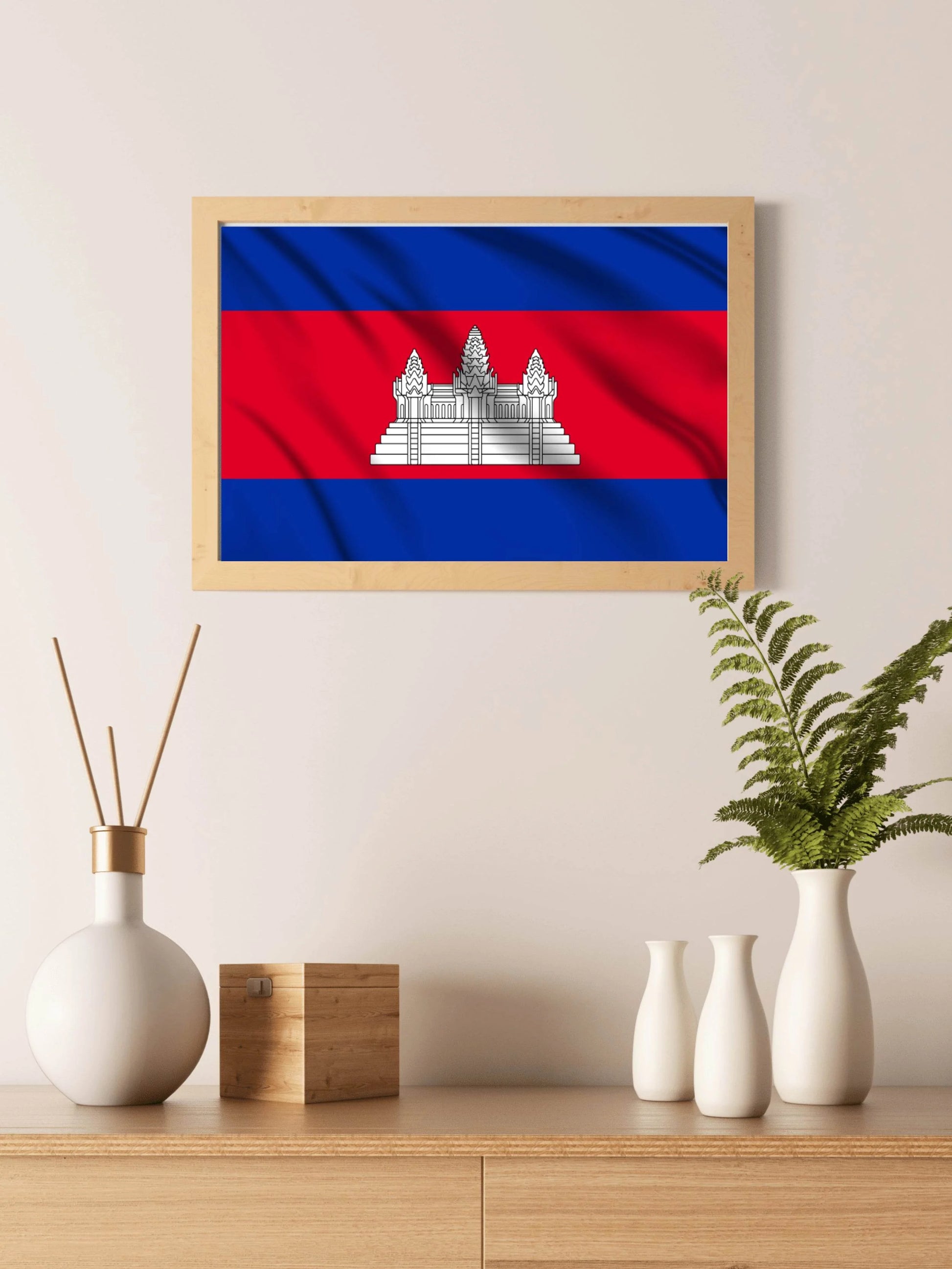 Cambodia National Flag Wall Art - beink online art store