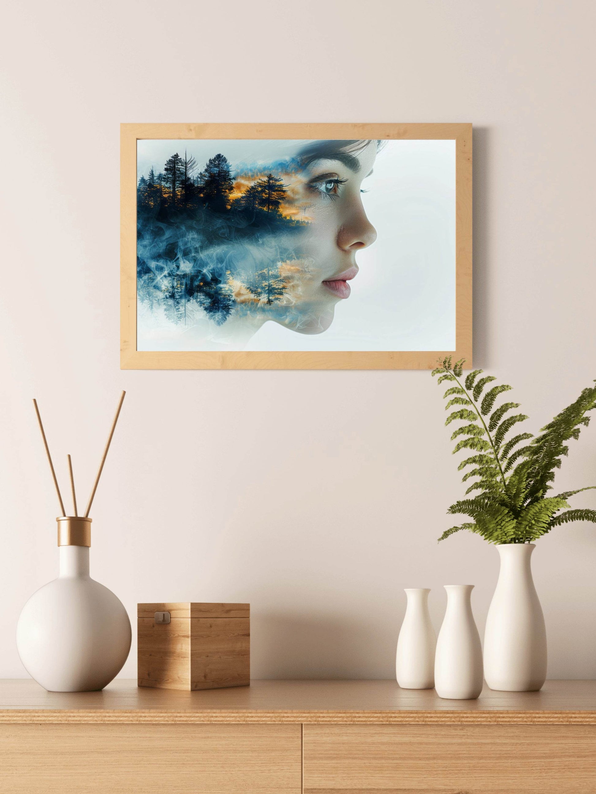 Girl Face Merging With Watercolor Digital Art - beink online art store