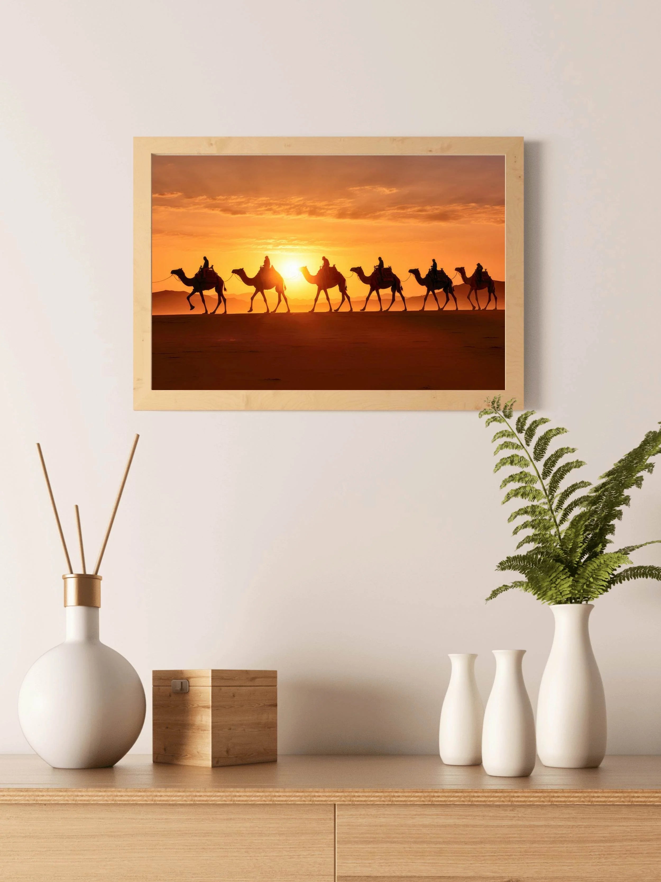 Camels throught the Desert Wall Art - beink online art store