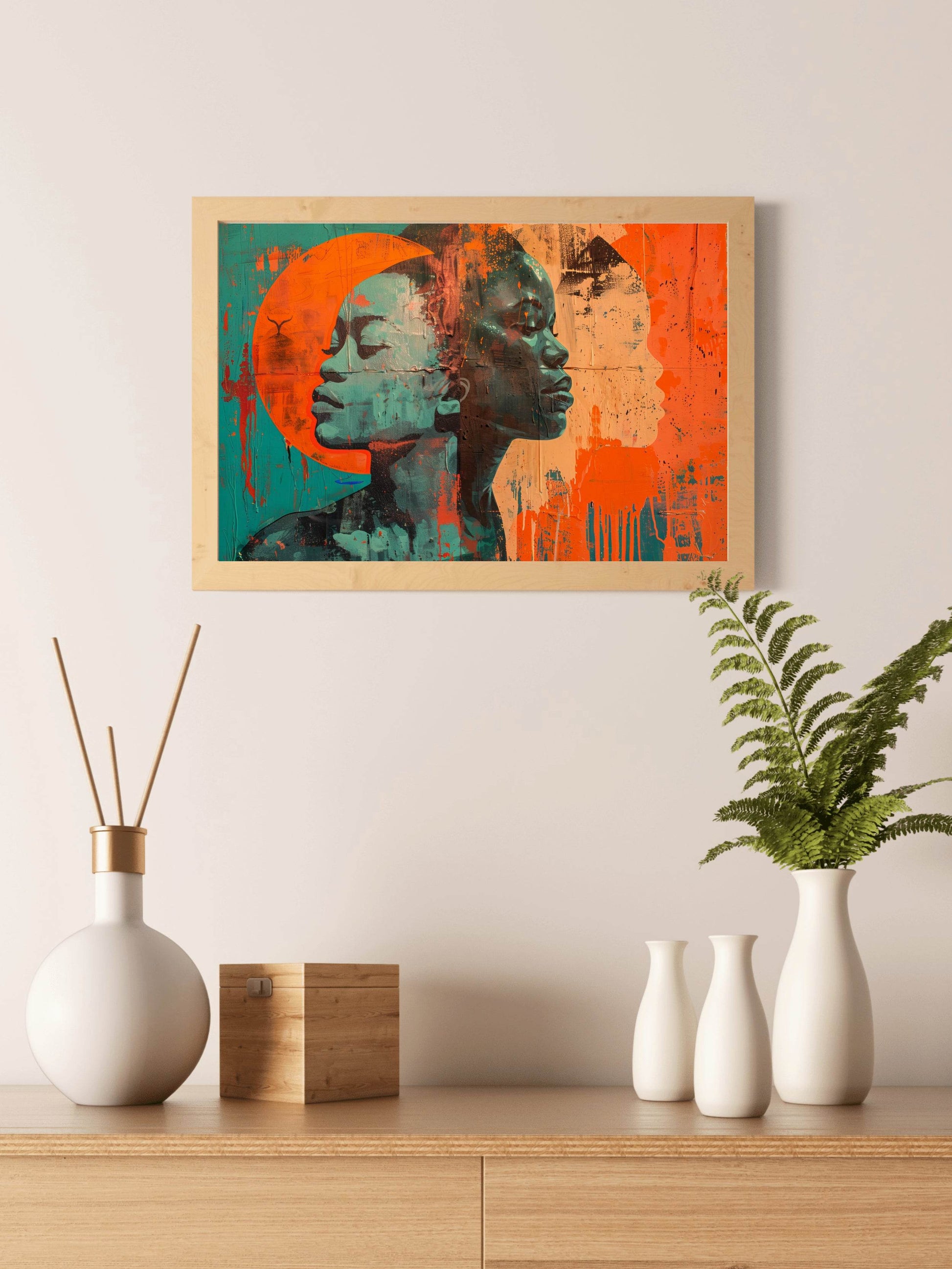 Abstract Painting of Multiethnic Faces Digital Art - beink online art store