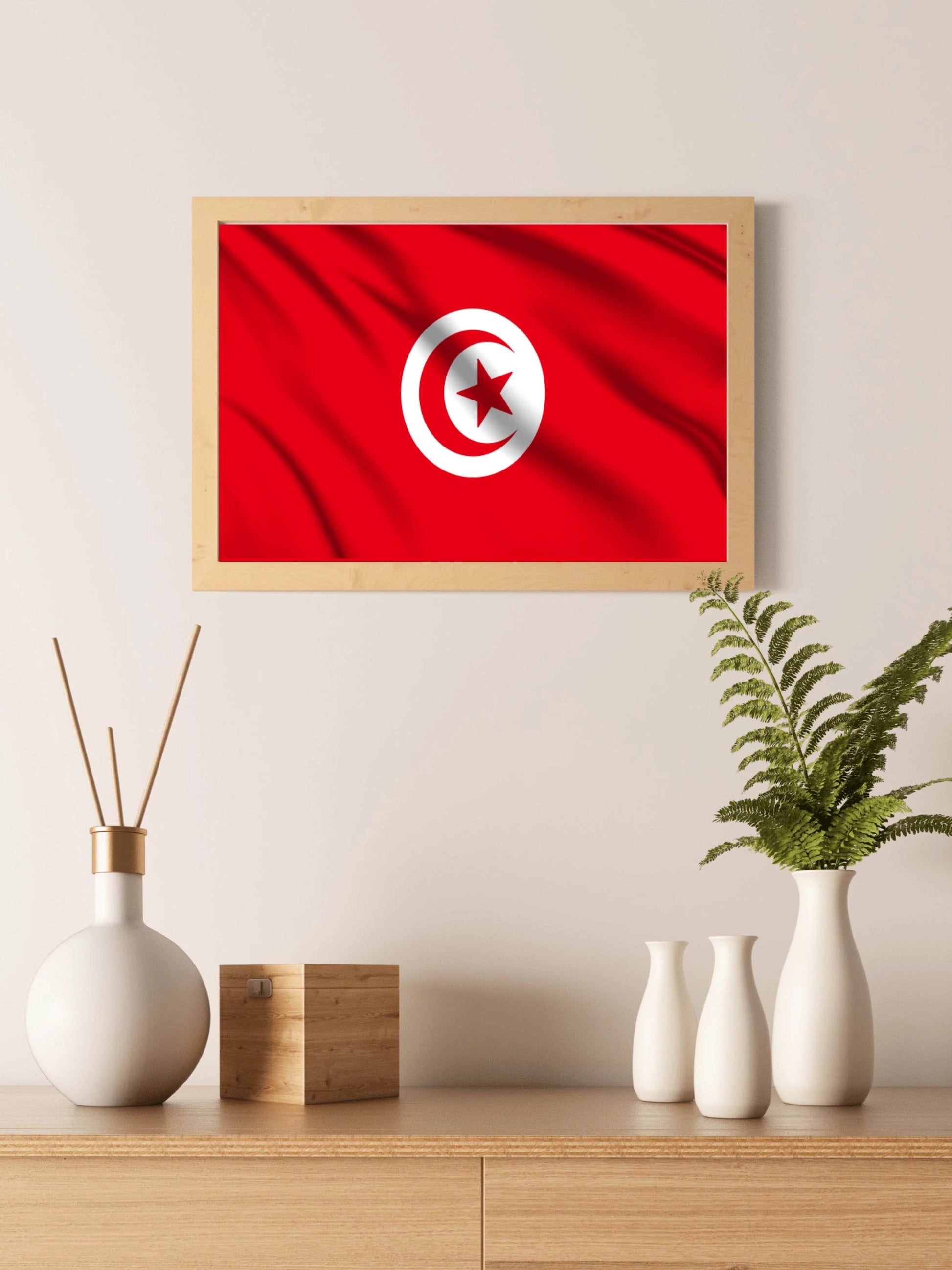 Tunisia National Flag Wall Art - beink online art store