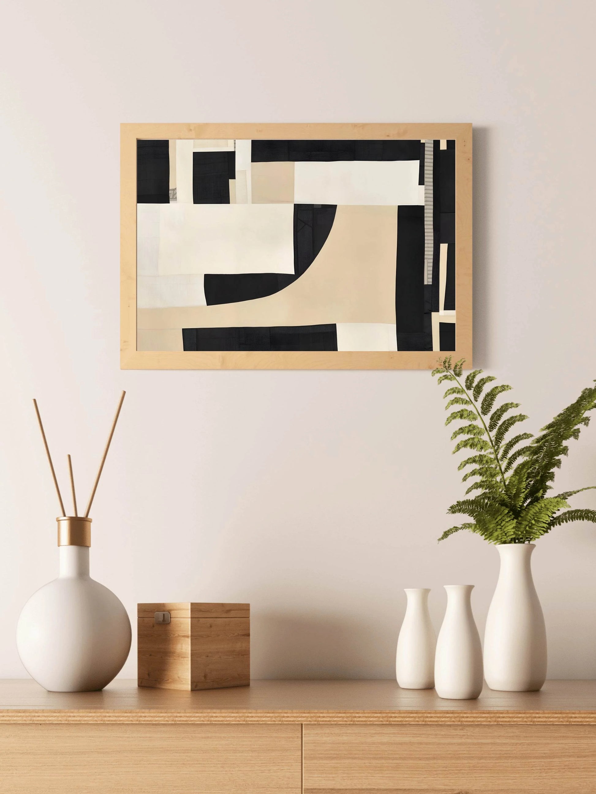 Geometric Harmony - Balanced Arrangement of Shapes Wall Art - beink online art store