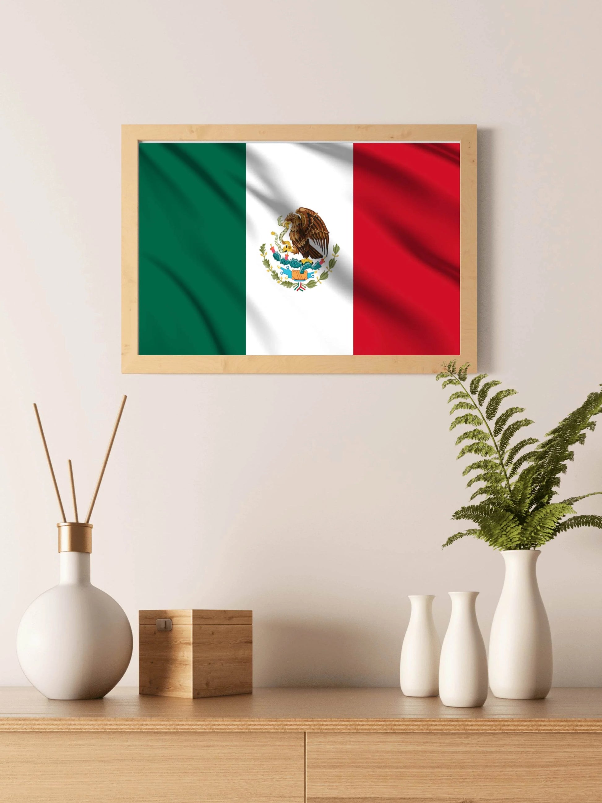 Mexico National Flag Wall Art - beink online art store