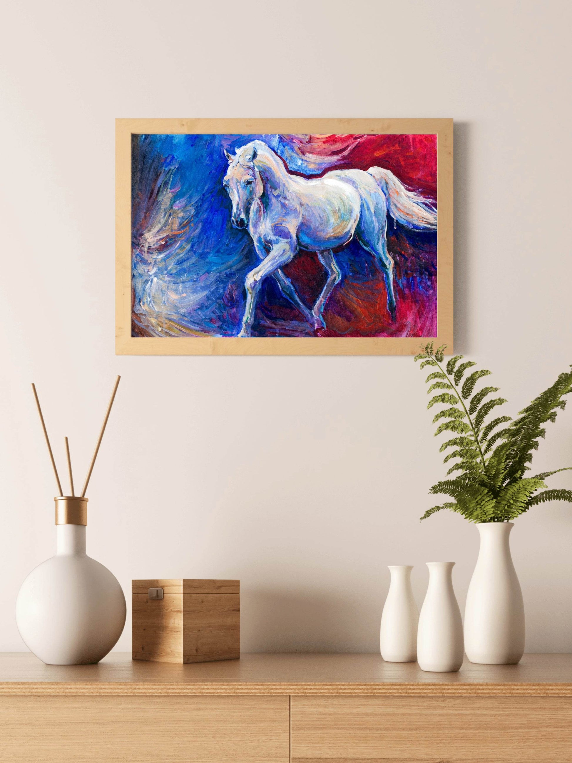 White Horse Oil Painting Wall Art - beink online art store
