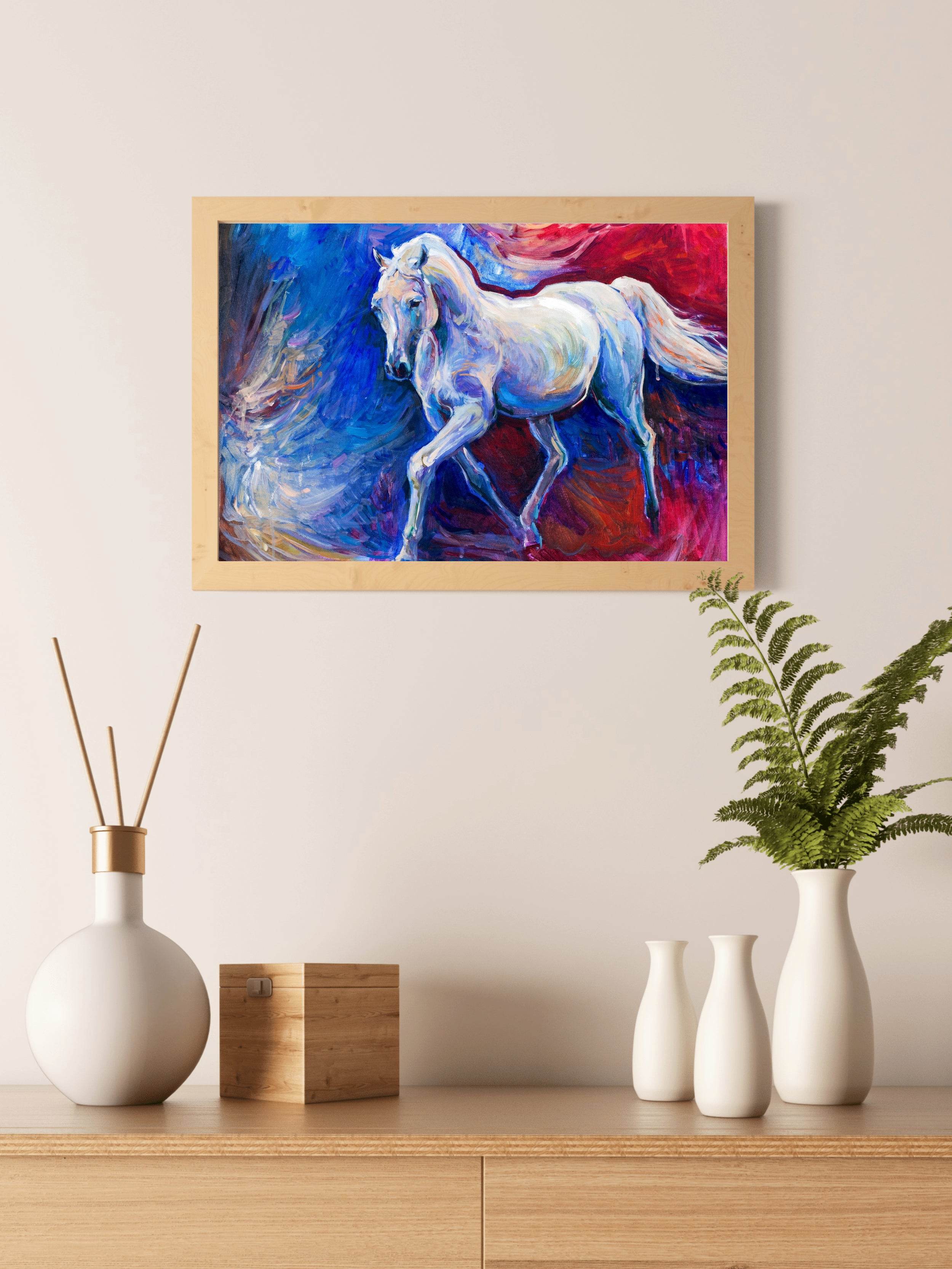 White Horse Oil Painting Wall Art - beink online art store