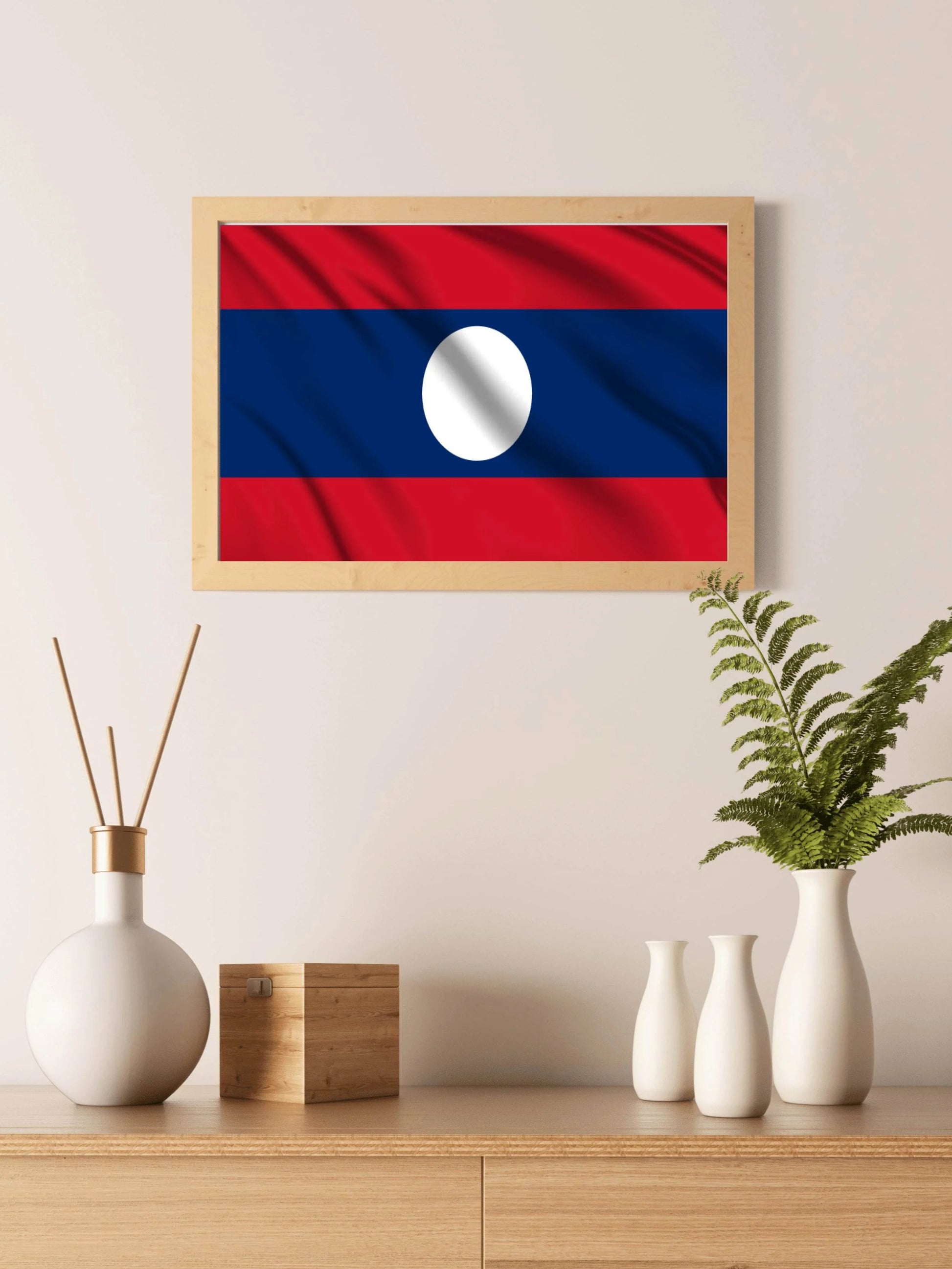 Laos National Flag Wall Art - beink online art store