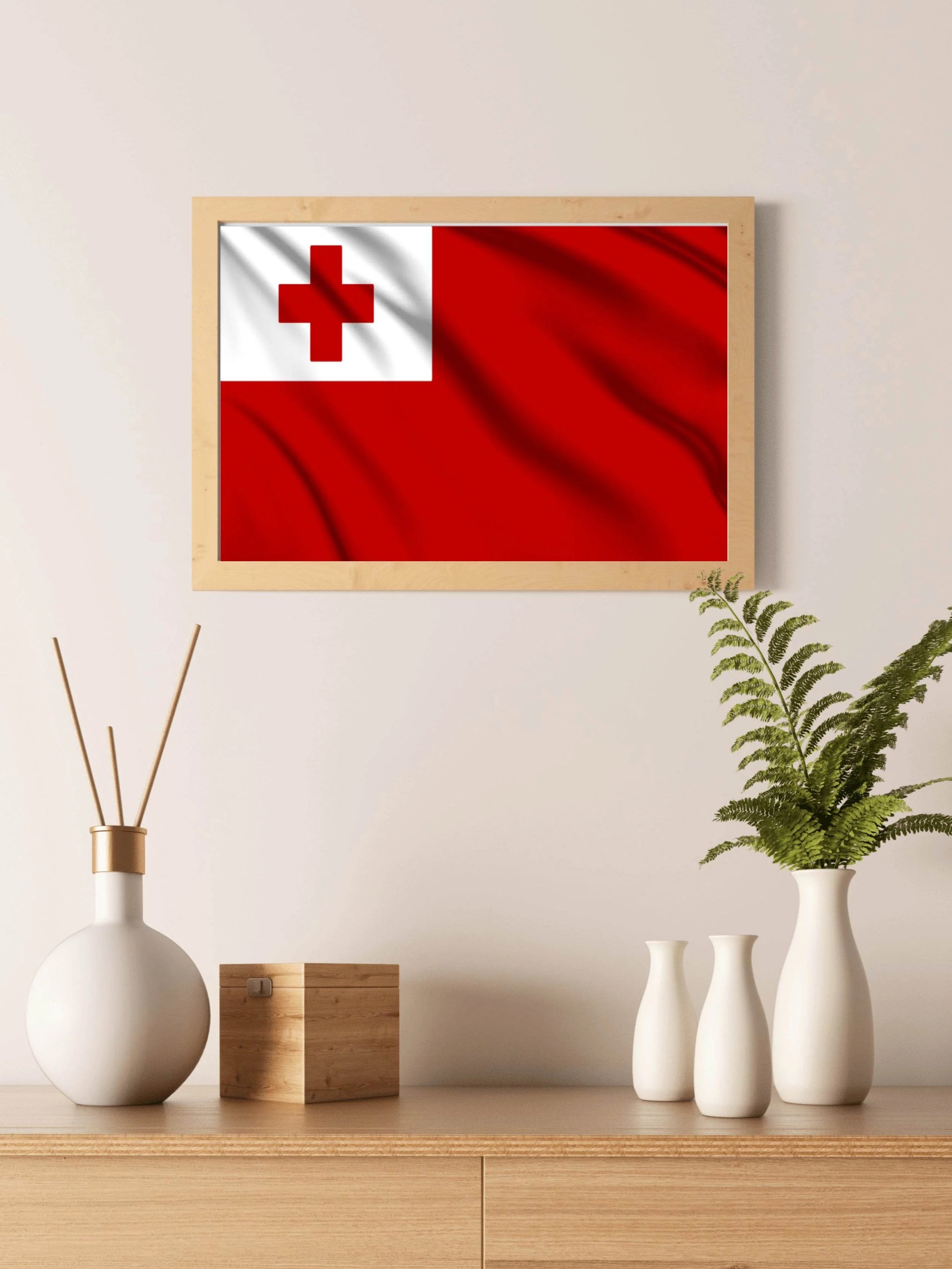 Tonga National Flag Wall Art - beink online art store