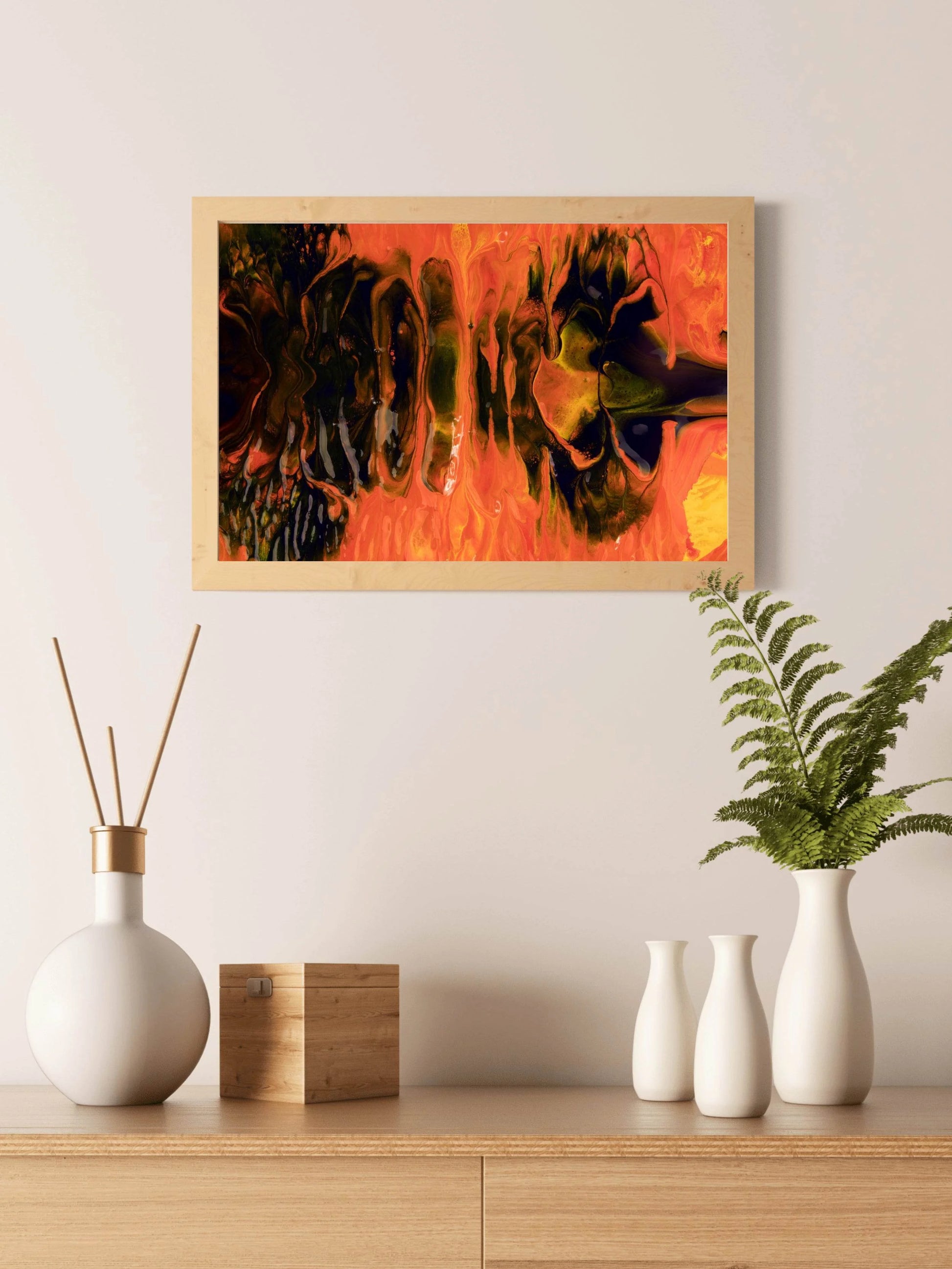 Fire Through Abstract Wall Art - beink online art store