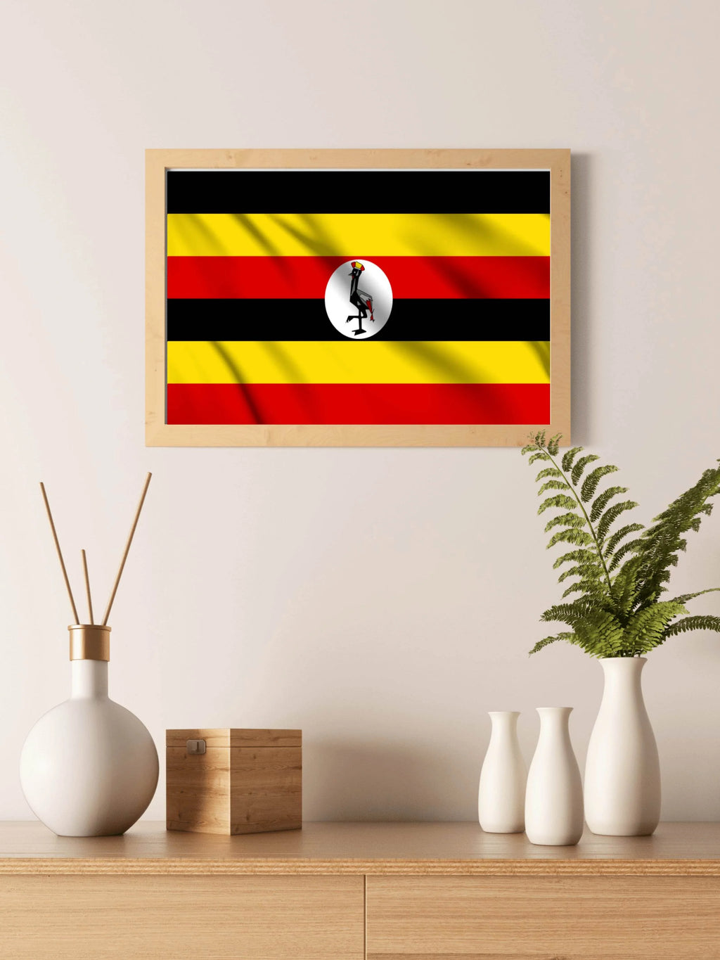 Uganda National Flag Wall Art - beink online art store