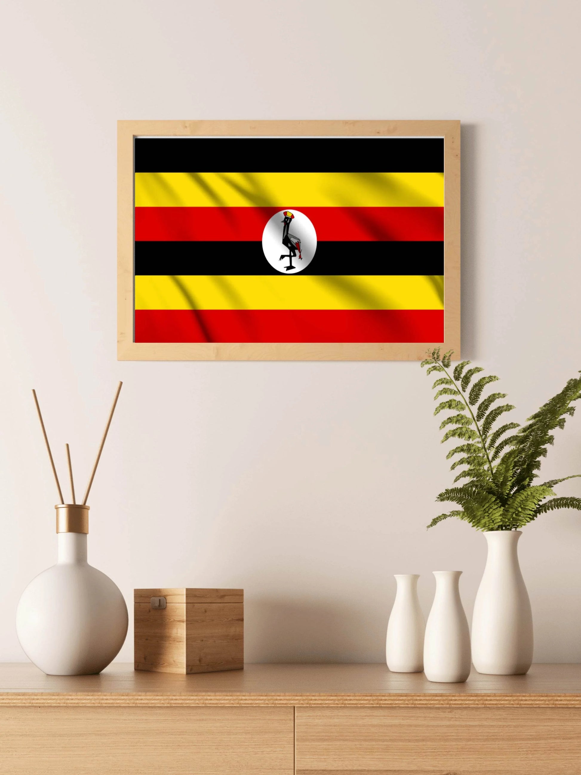 Uganda National Flag Wall Art - beink online art store