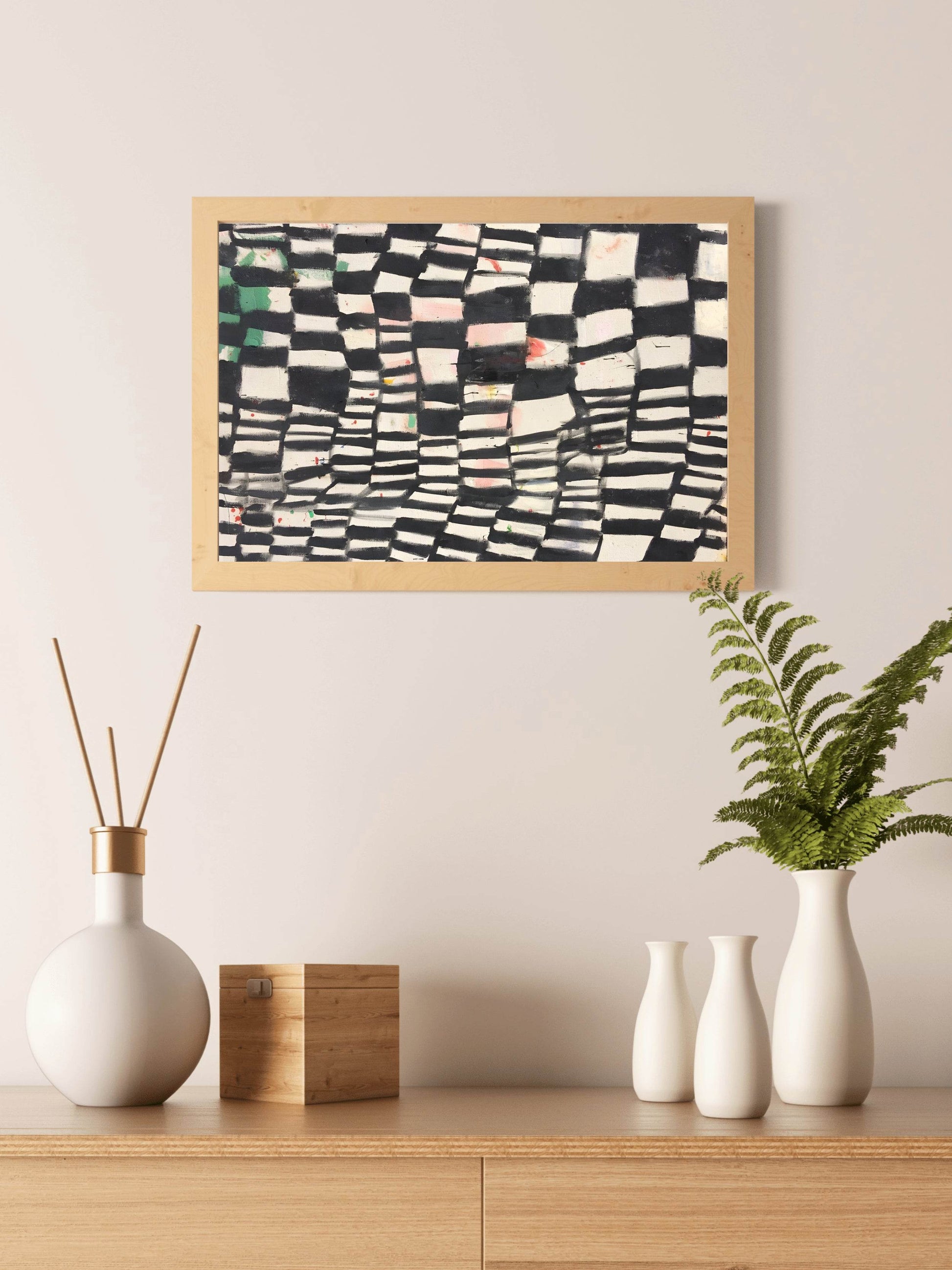 Black and White Geometric Abstraction Wall Art - beink online art store