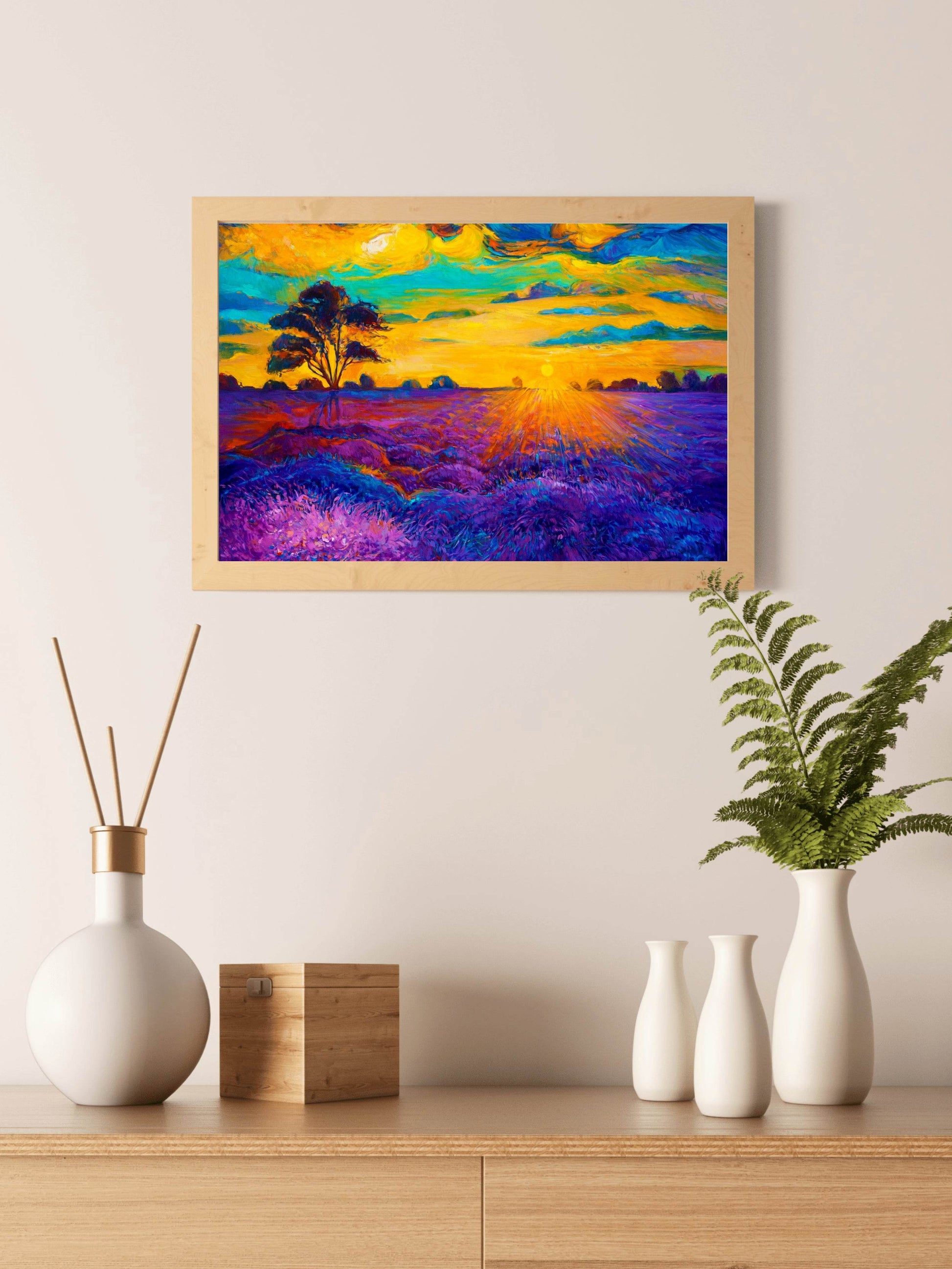Painting Sunset In The Wheat Field Wall Art - beink online art store