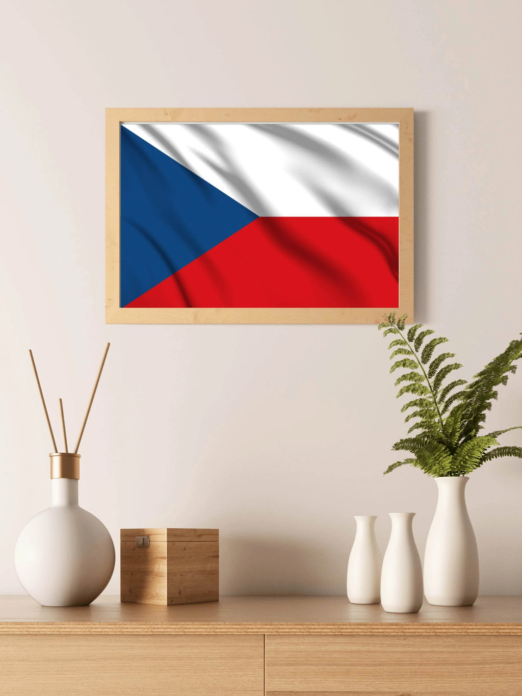 Czech Republic Flag Wall Art - beink online art store