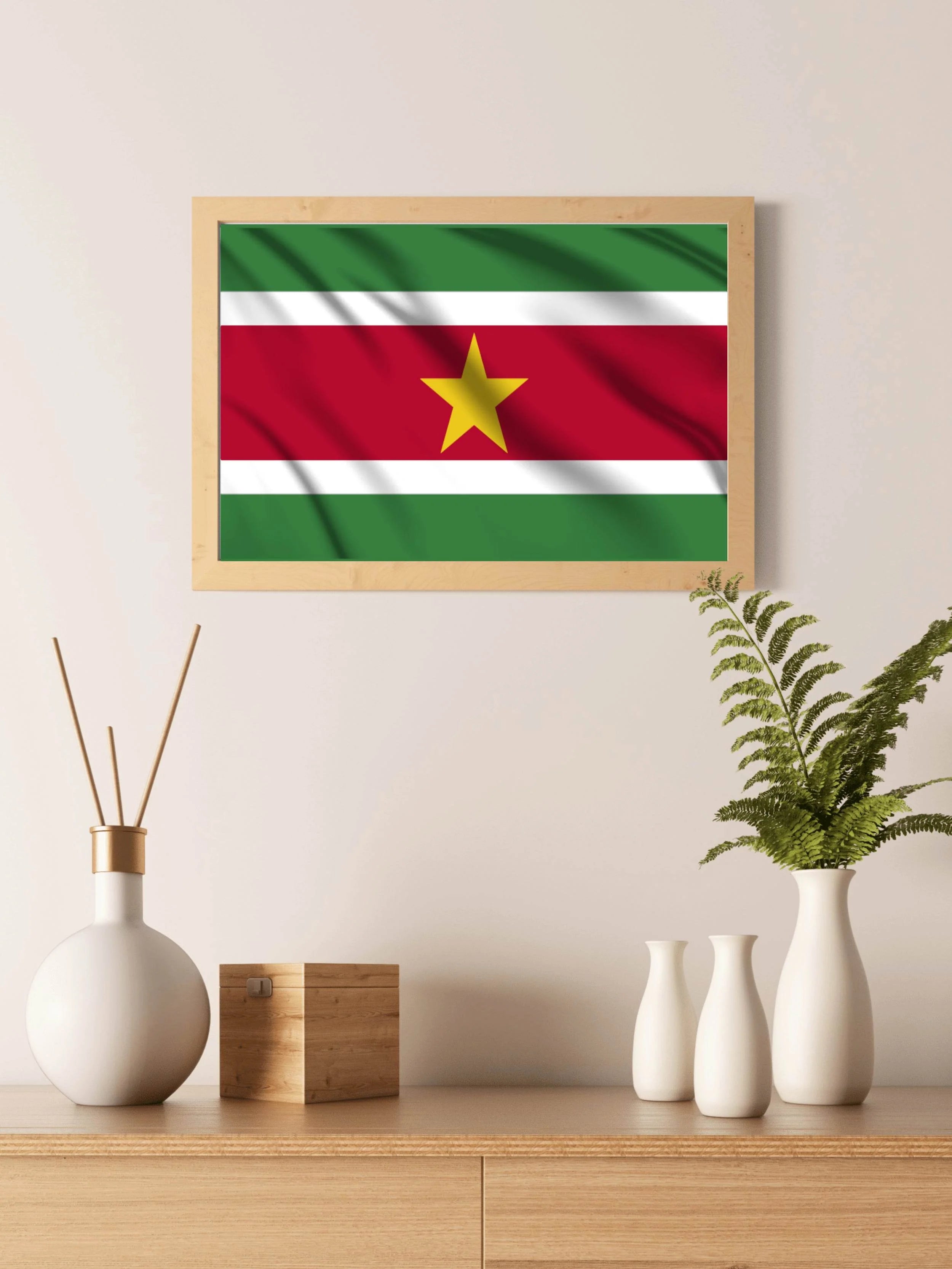 Suriname National Flag Wall Art - beink online art store