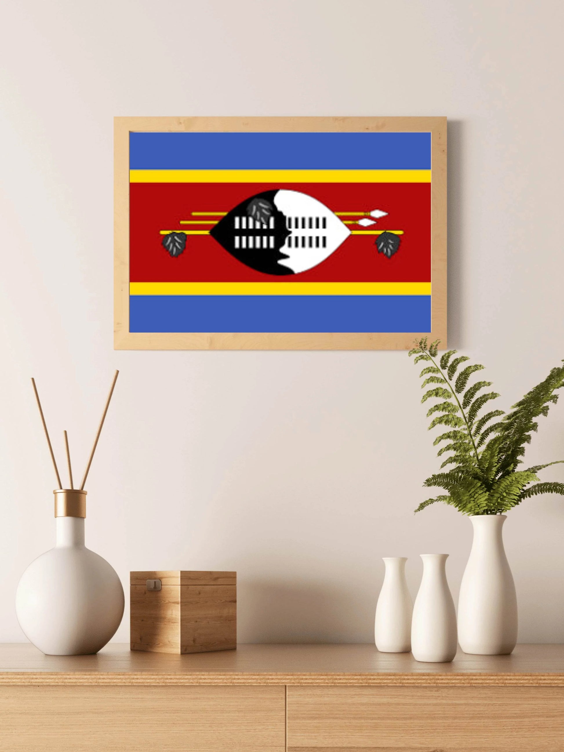 Eswatini National Flag Wall Art - beink online art store