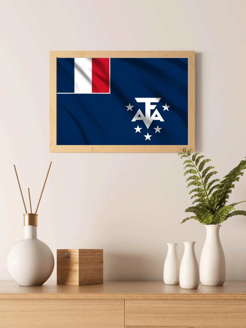French Southern and Antarctic Lands National Flag Wall Art - beink online art store