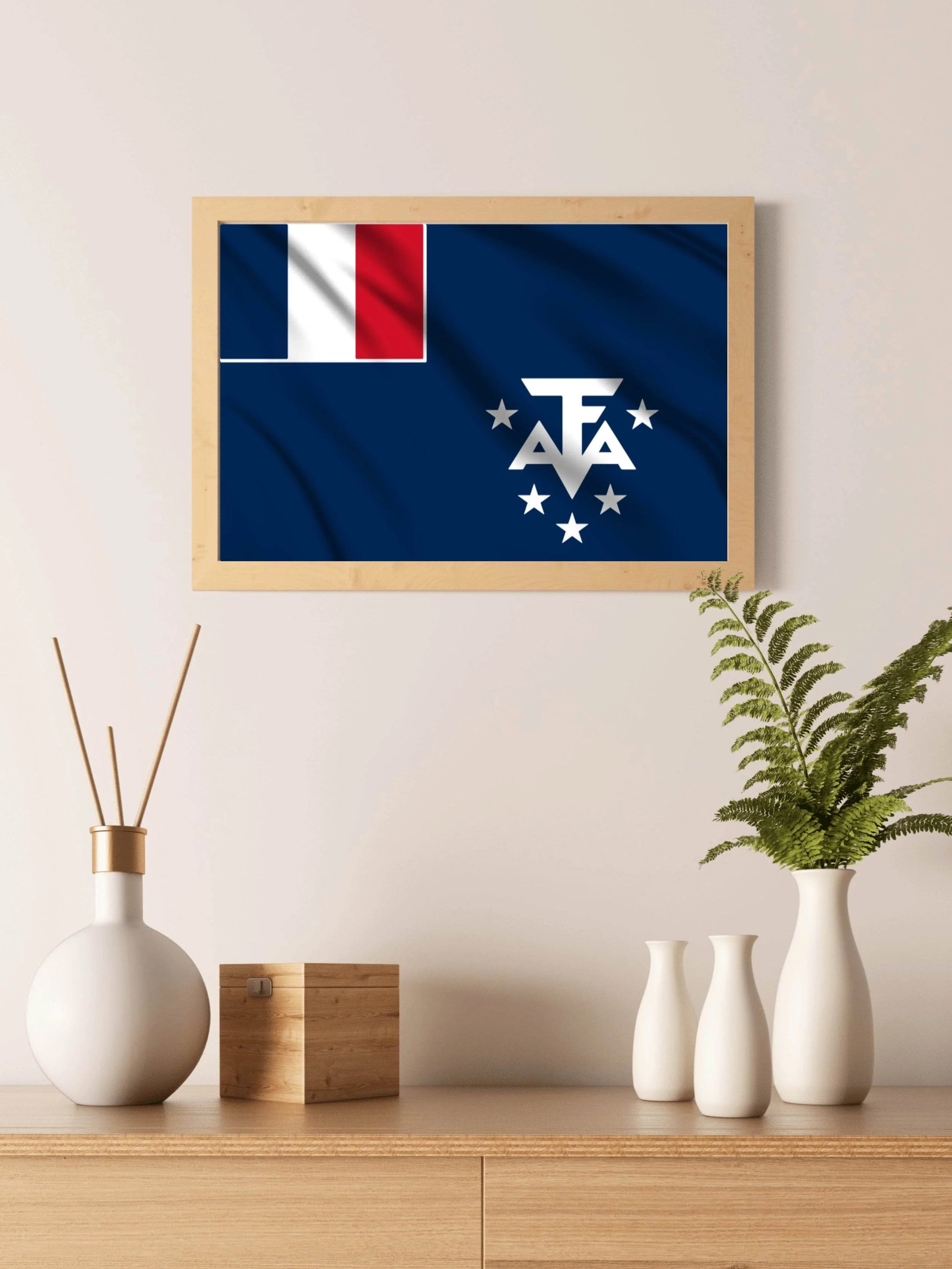 French Southern and Antarctic Lands National Flag Wall Art - beink online art store