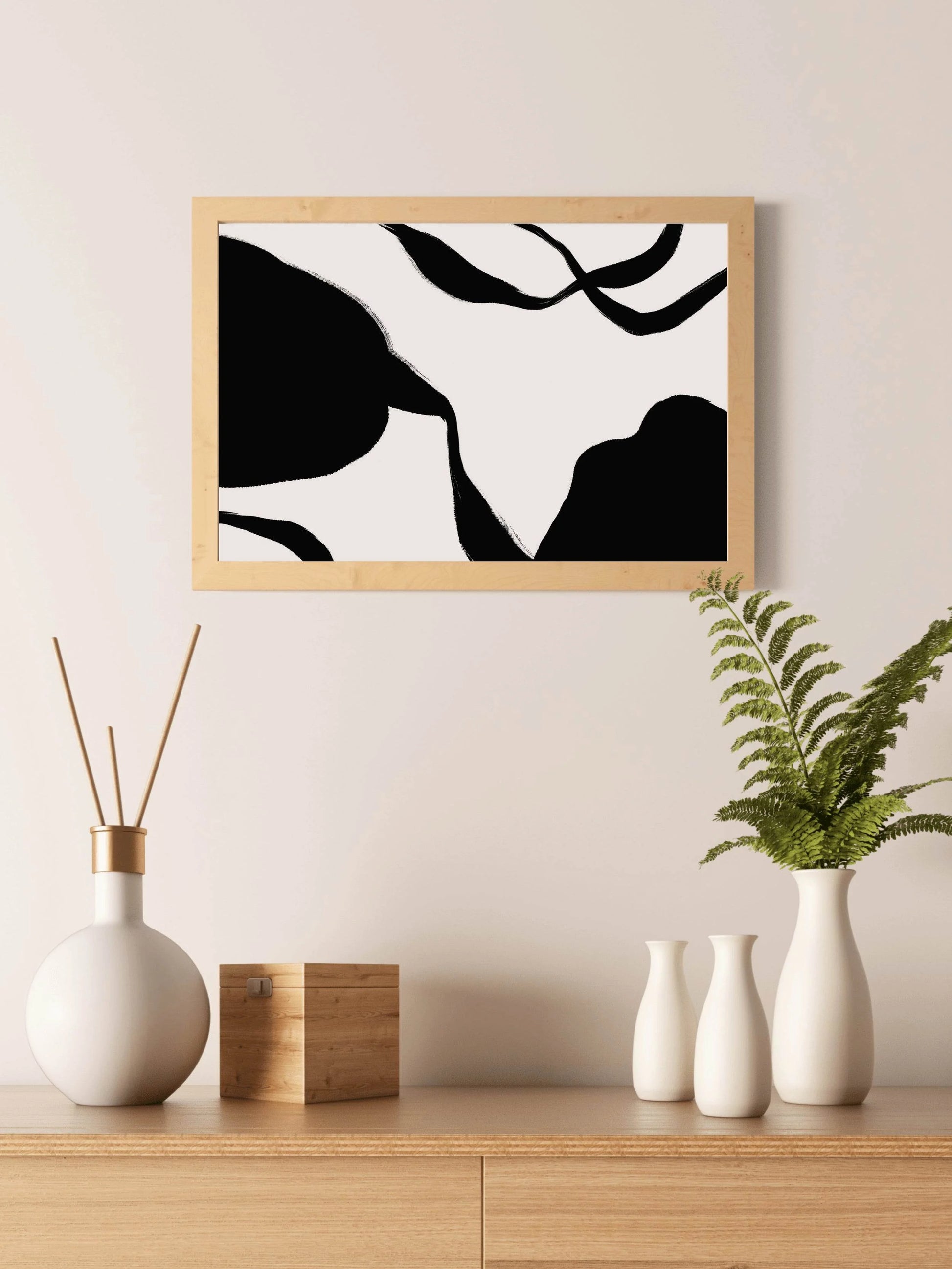 Ink Blot Abstraction Modern Wall Art - beink online art store
