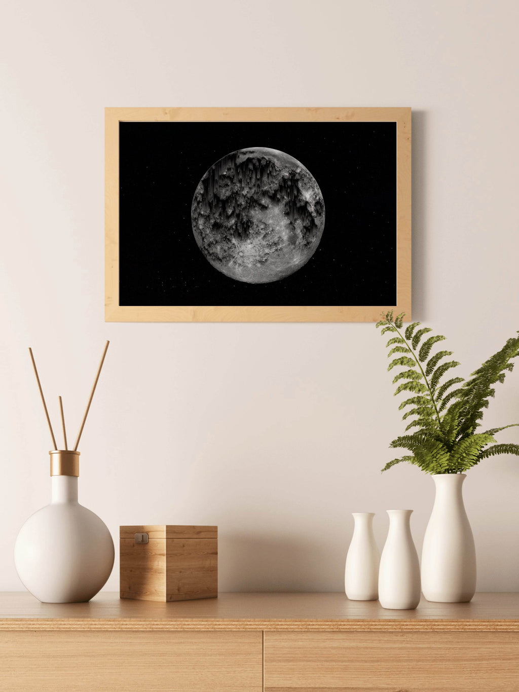 Moon Black & White Wall Art - beink online art store