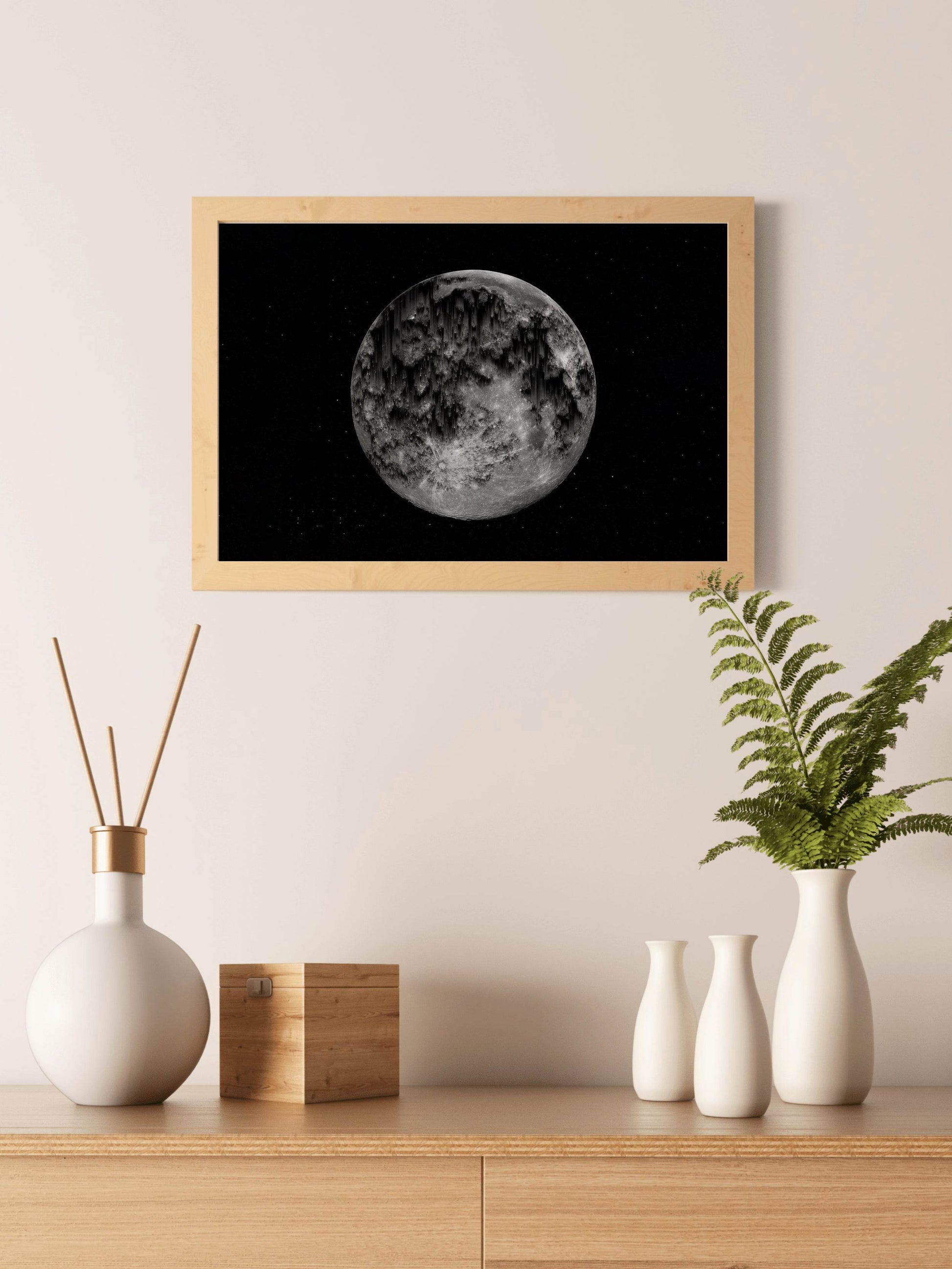Moon Black & White Wall Art - beink online art store