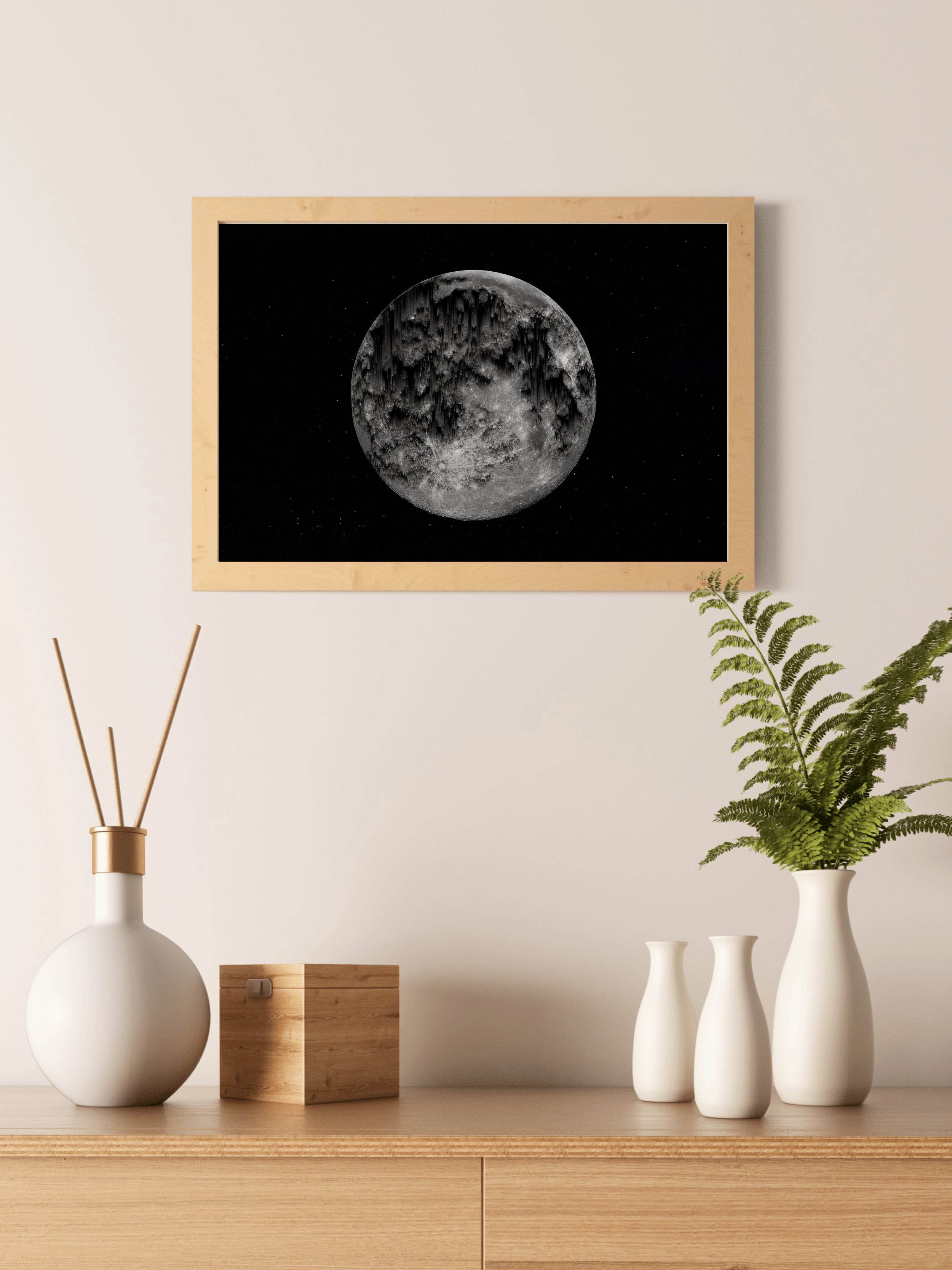 Moon Black & White Wall Art - beink online art store