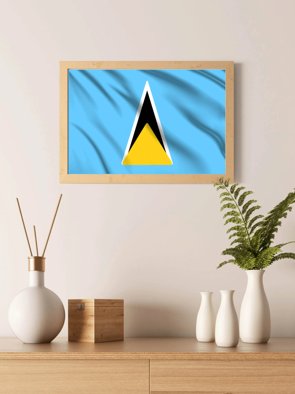 Saint Lucia National Flag Wall Art - beink online art store