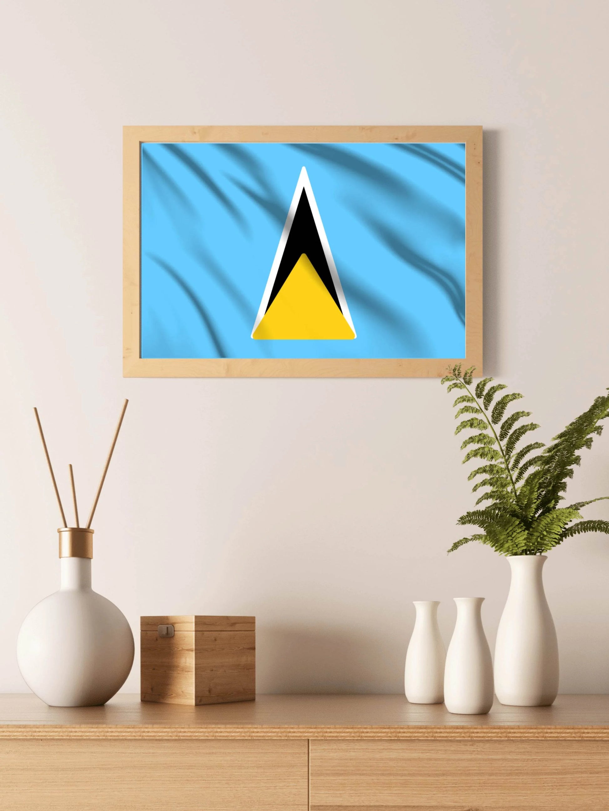 Saint Lucia National Flag Wall Art - beink online art store