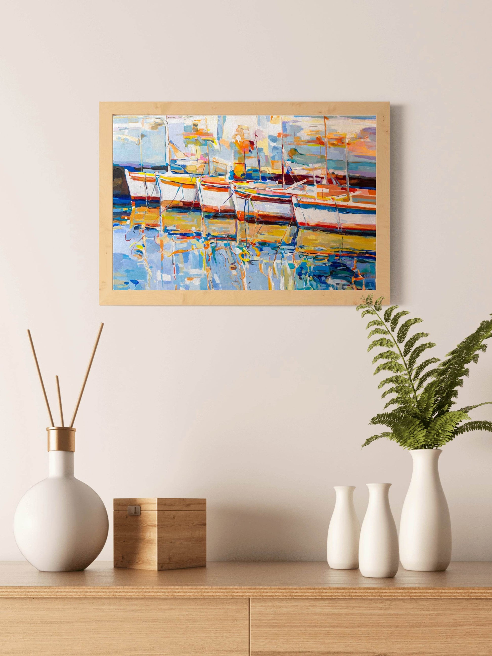 Fishing Boats Pier Wall Art - beink online art store