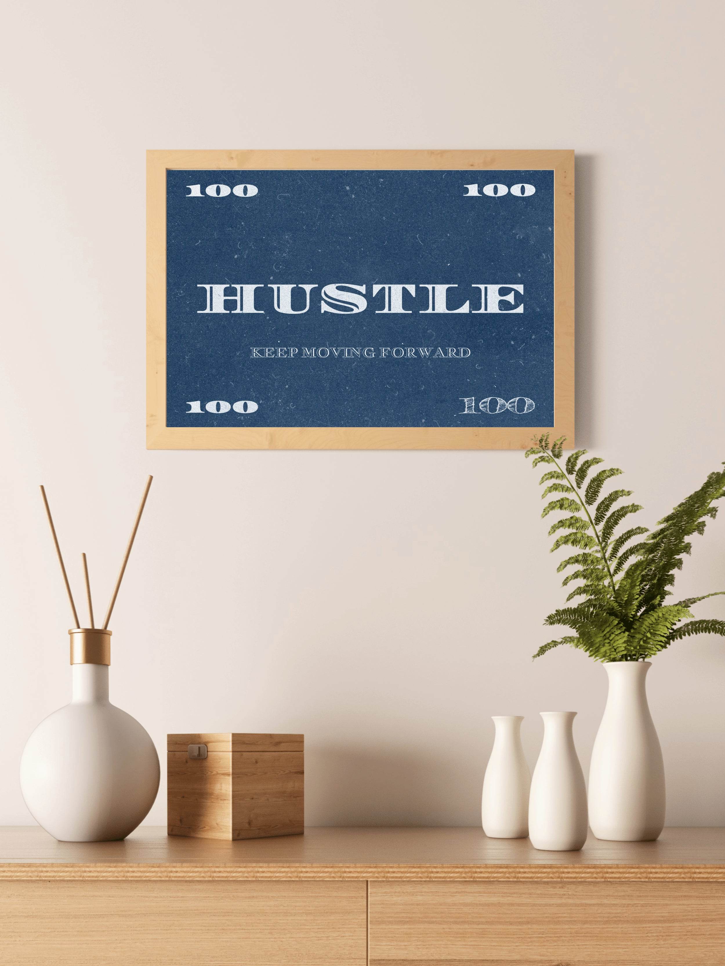 Hustle Motivational Wall Art - beink online art store