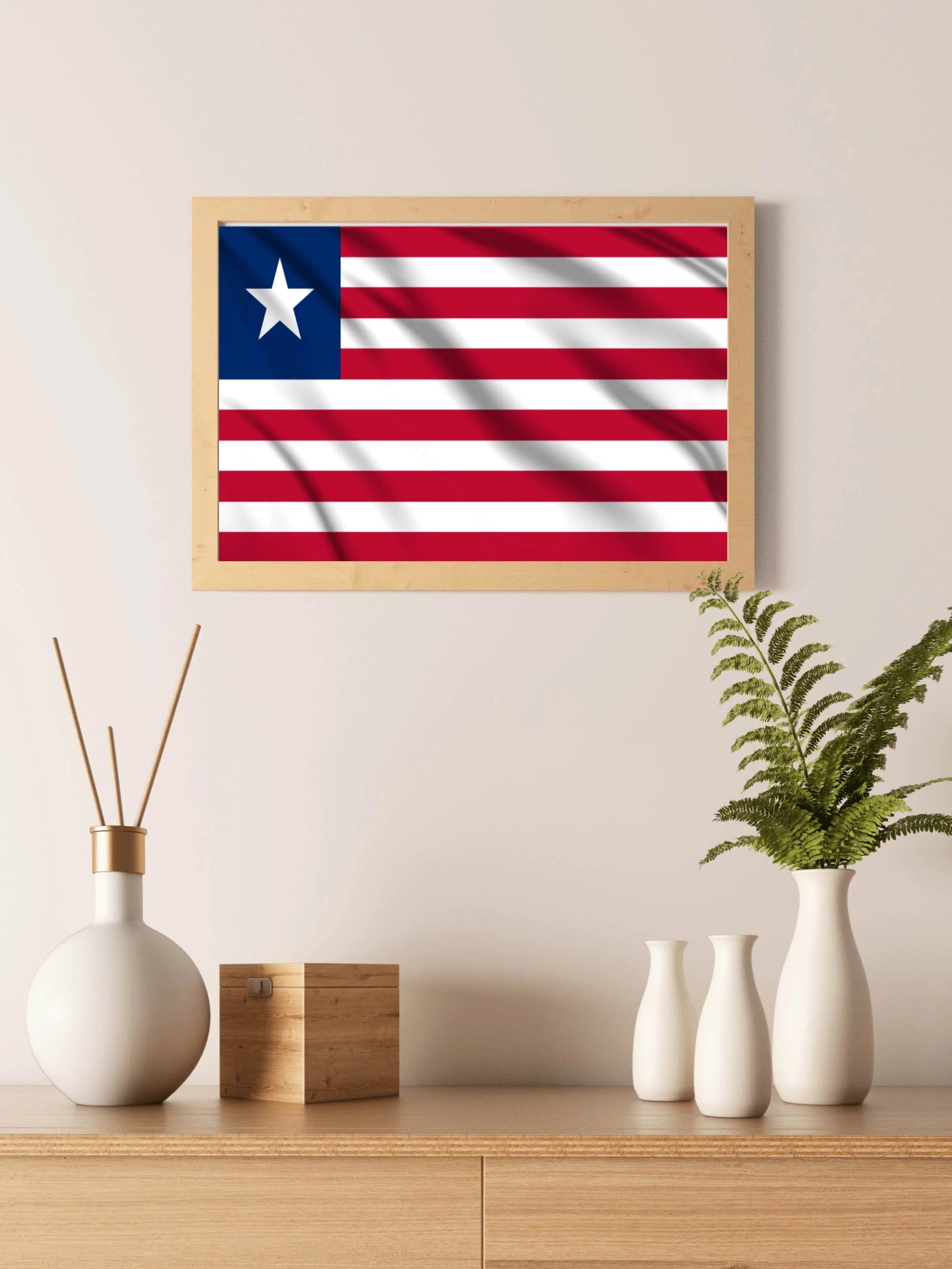 Liberia National Flag Wall Art - beink online art store