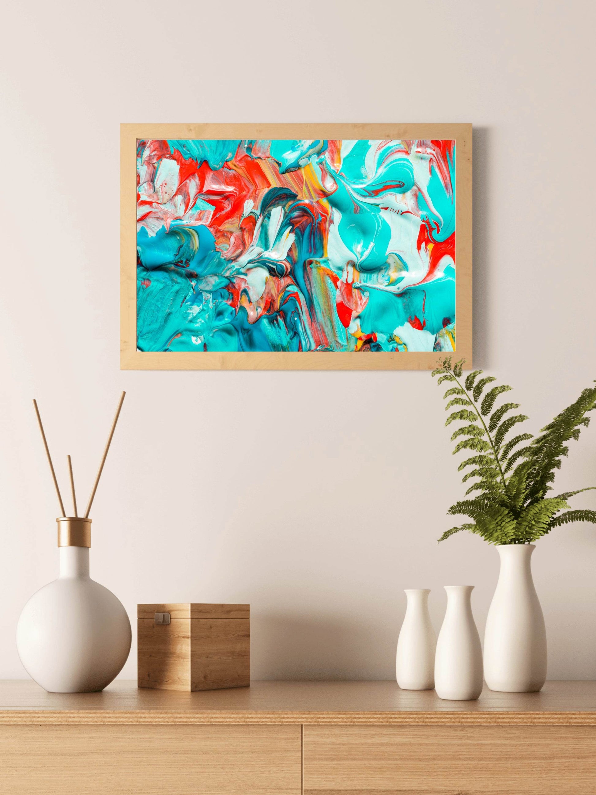 3D Effect Wavy Oil Paint Abstract Wall Art - beink online art store