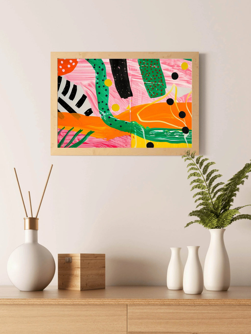 Colorful Abstract Chaos Painting Wall Art - beink online art store