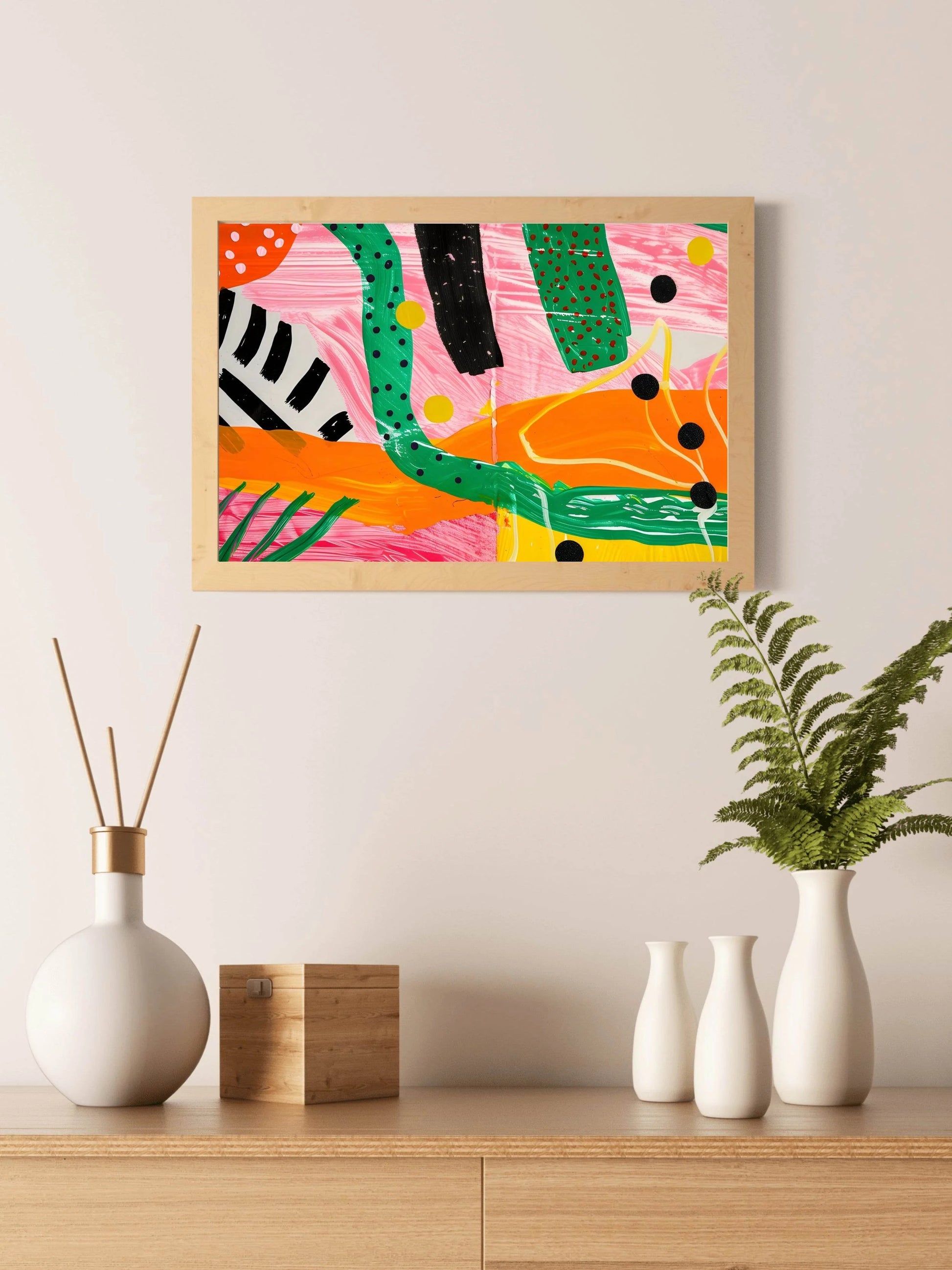 Colorful Abstract Chaos Painting Wall Art - beink online art store