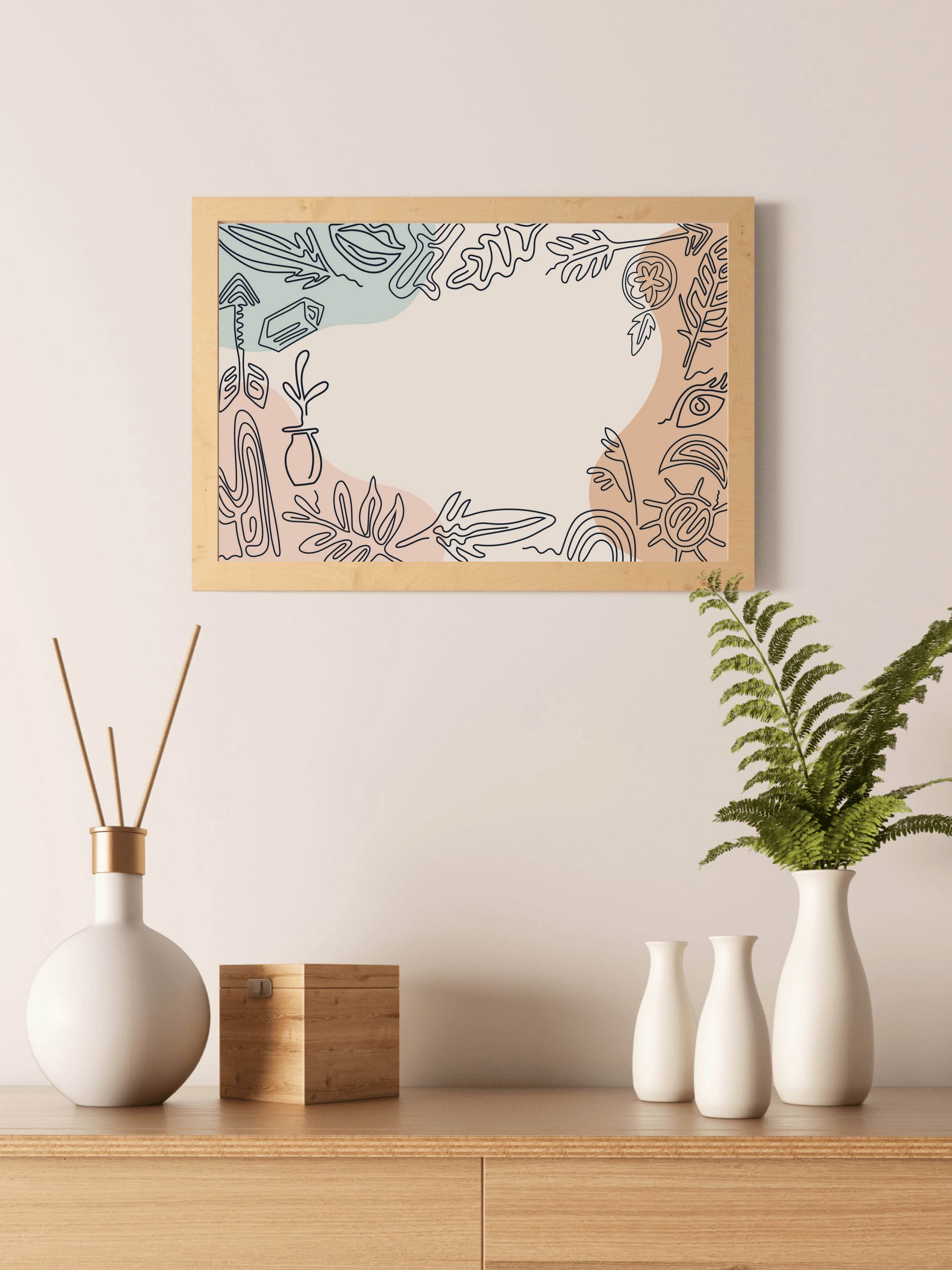 Patterned Frame Line Art - beink online art store