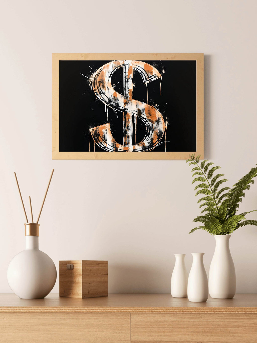 Dollar Sign Closeup Wall Art - beink online art store