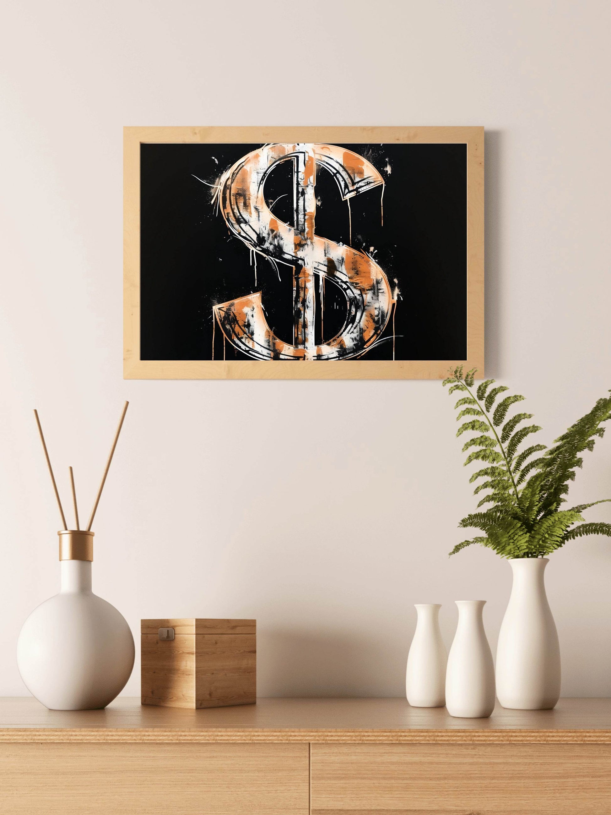 Dollar Sign Closeup Wall Art - beink online art store